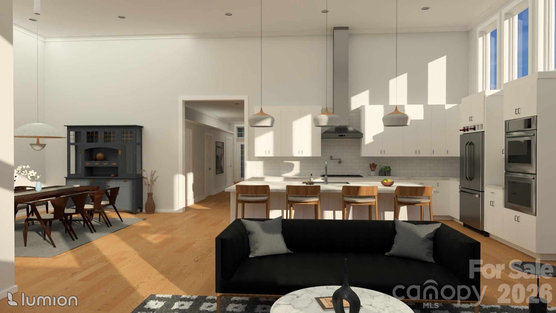 Kitchen/dining rendering - 77 Al Dorf Drive, Weaverville
