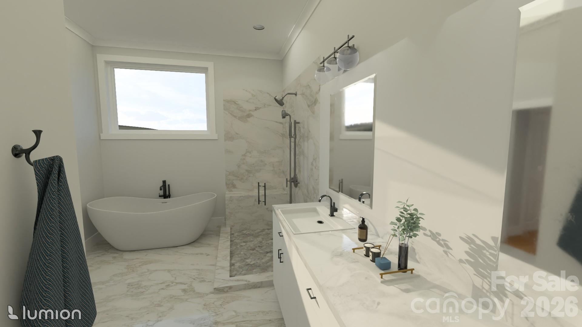 Primary ensuite rendering - 77 Al Dorf Drive, Weaverville