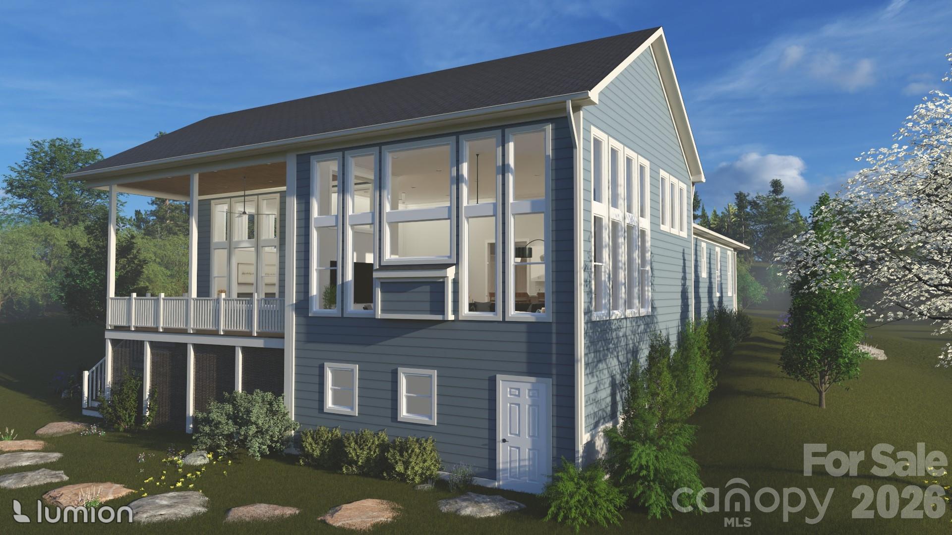 Back exterior rendering - 77 Al Dorf Drive, Weaverville