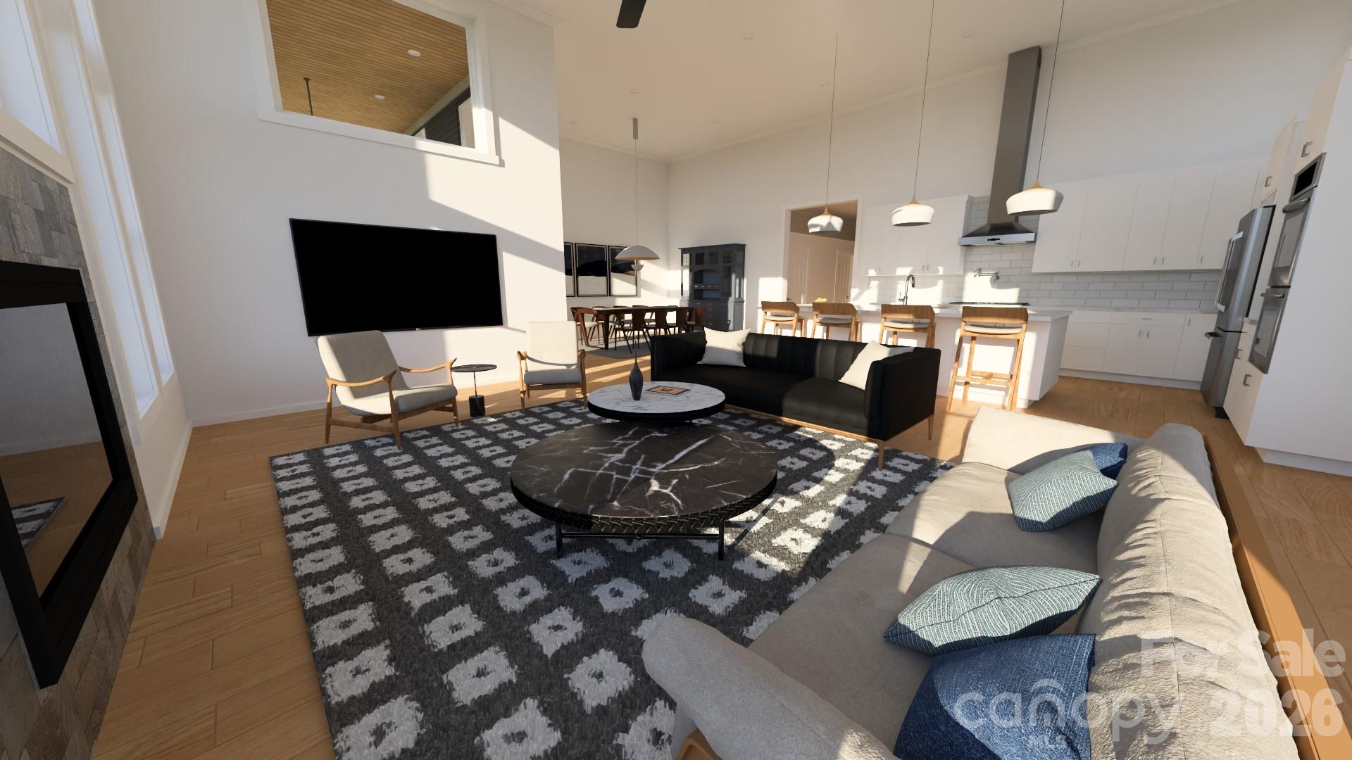 Great room rendering - 77 Al Dorf Drive, Weaverville