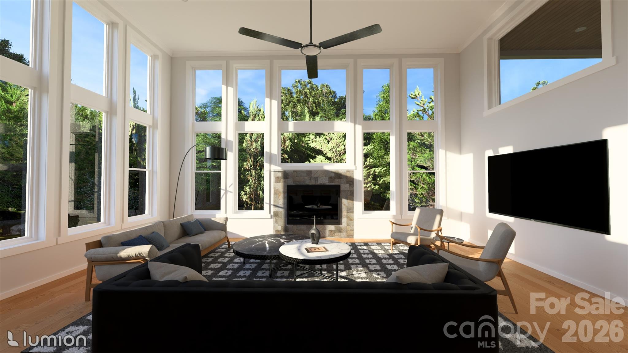 Great room rendering - 77 Al Dorf Drive, Weaverville