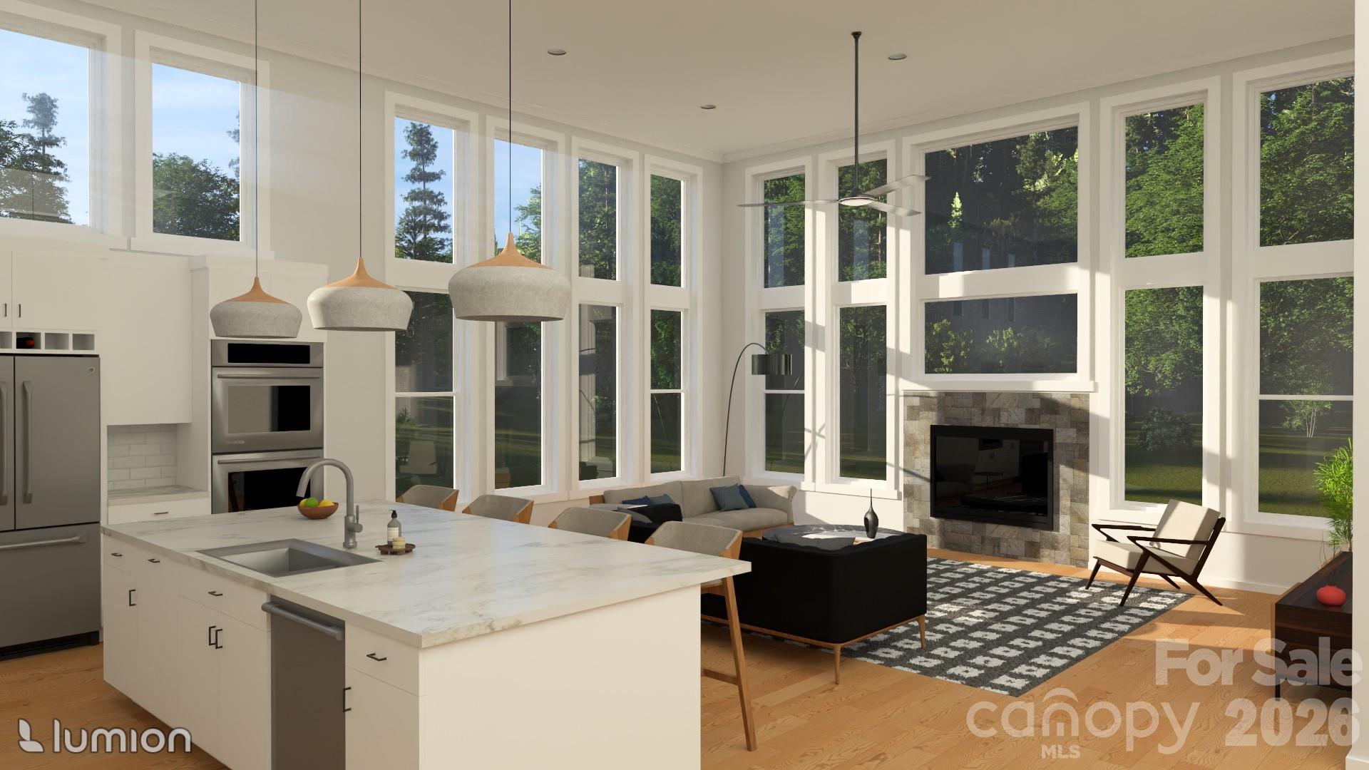 Great room rendering - 77 Al Dorf Drive, Weaverville