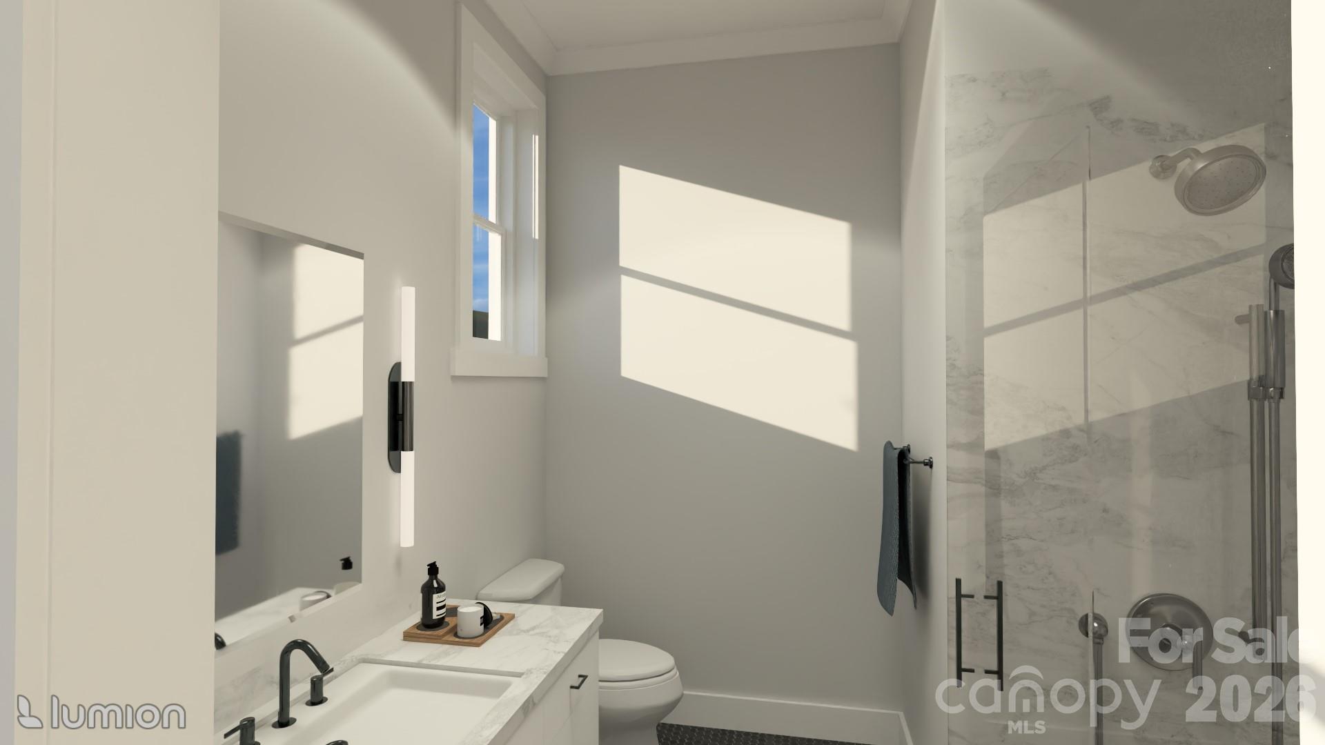 Guest bathroom rendering - 77 Al Dorf Drive, Weaverville