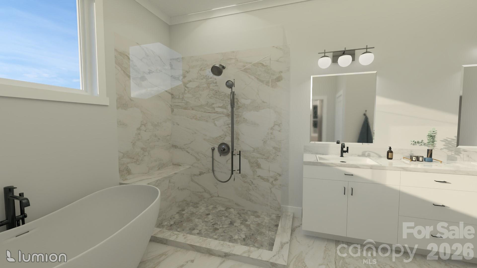 Primary ensuite rendering - 77 Al Dorf Drive, Weaverville
