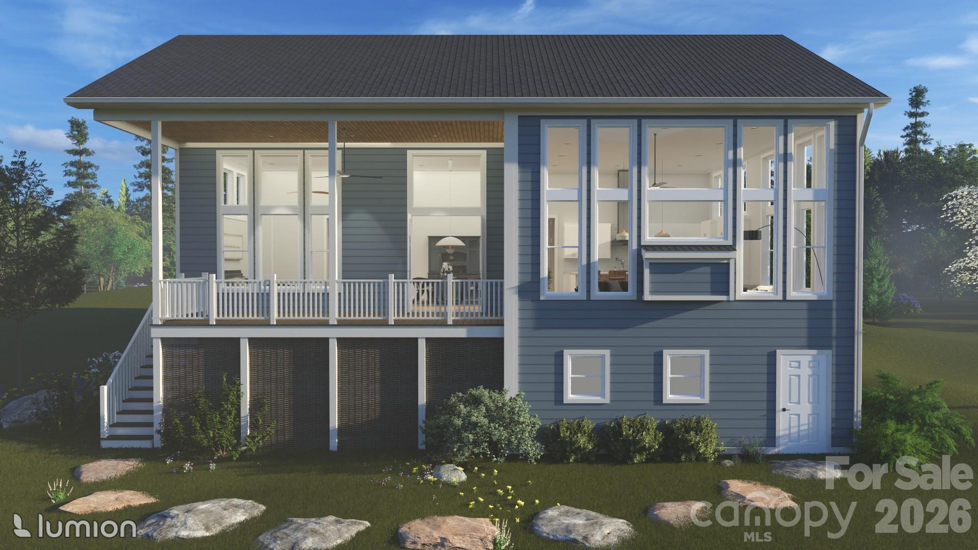 Back exterior rendering - 77 Al Dorf Drive, Weaverville
