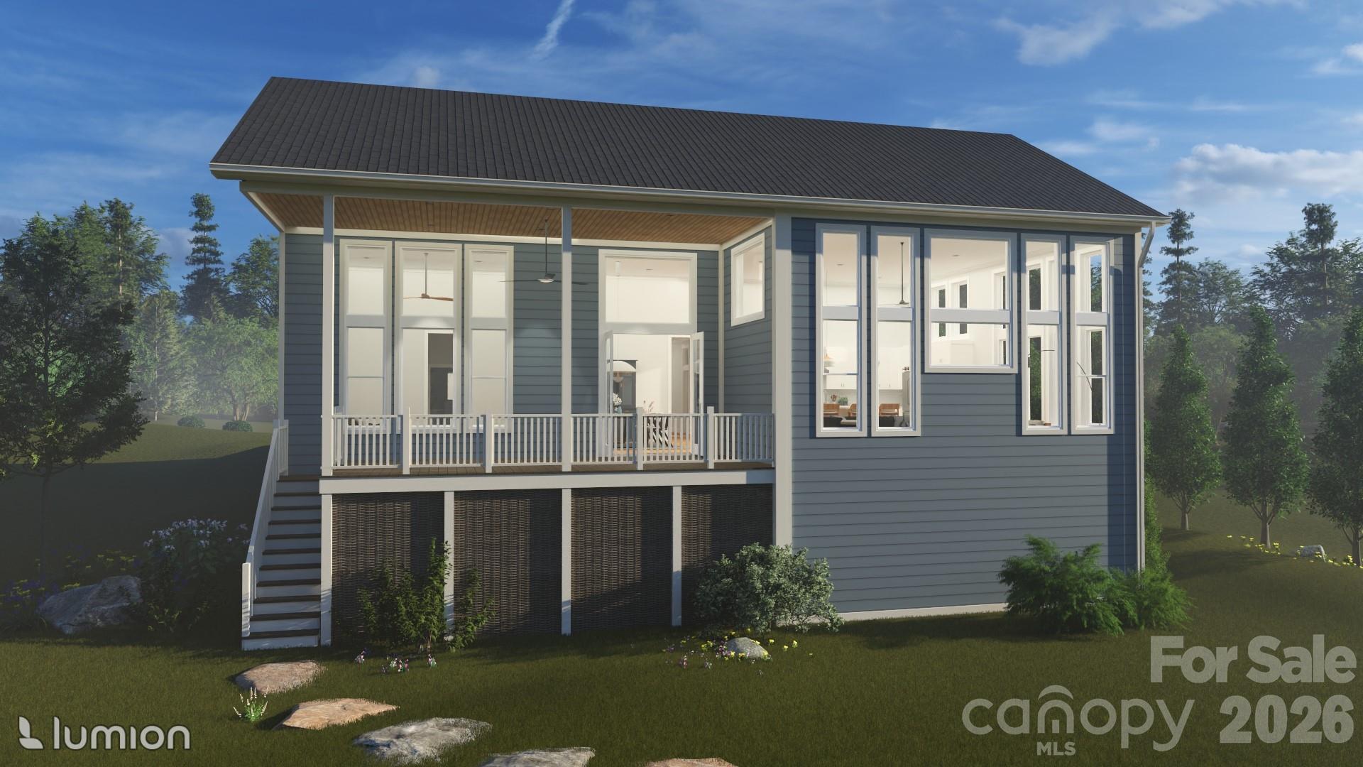 Back exterior rendering - 77 Al Dorf Drive, Weaverville