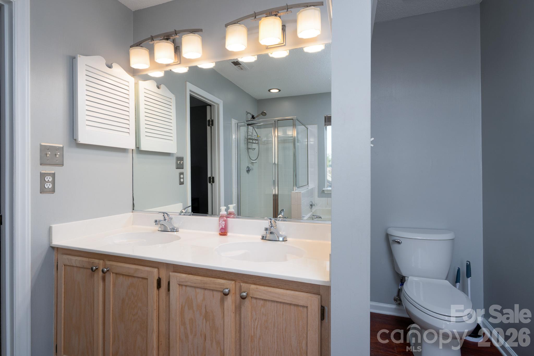 Primary bathroom (upstairs) - 14200 Lavender Trace Court, Charlotte