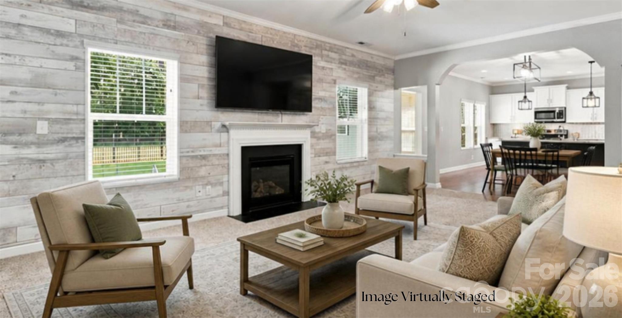 Virtually Staged living area - 126 Misty Woods Drive, Clover