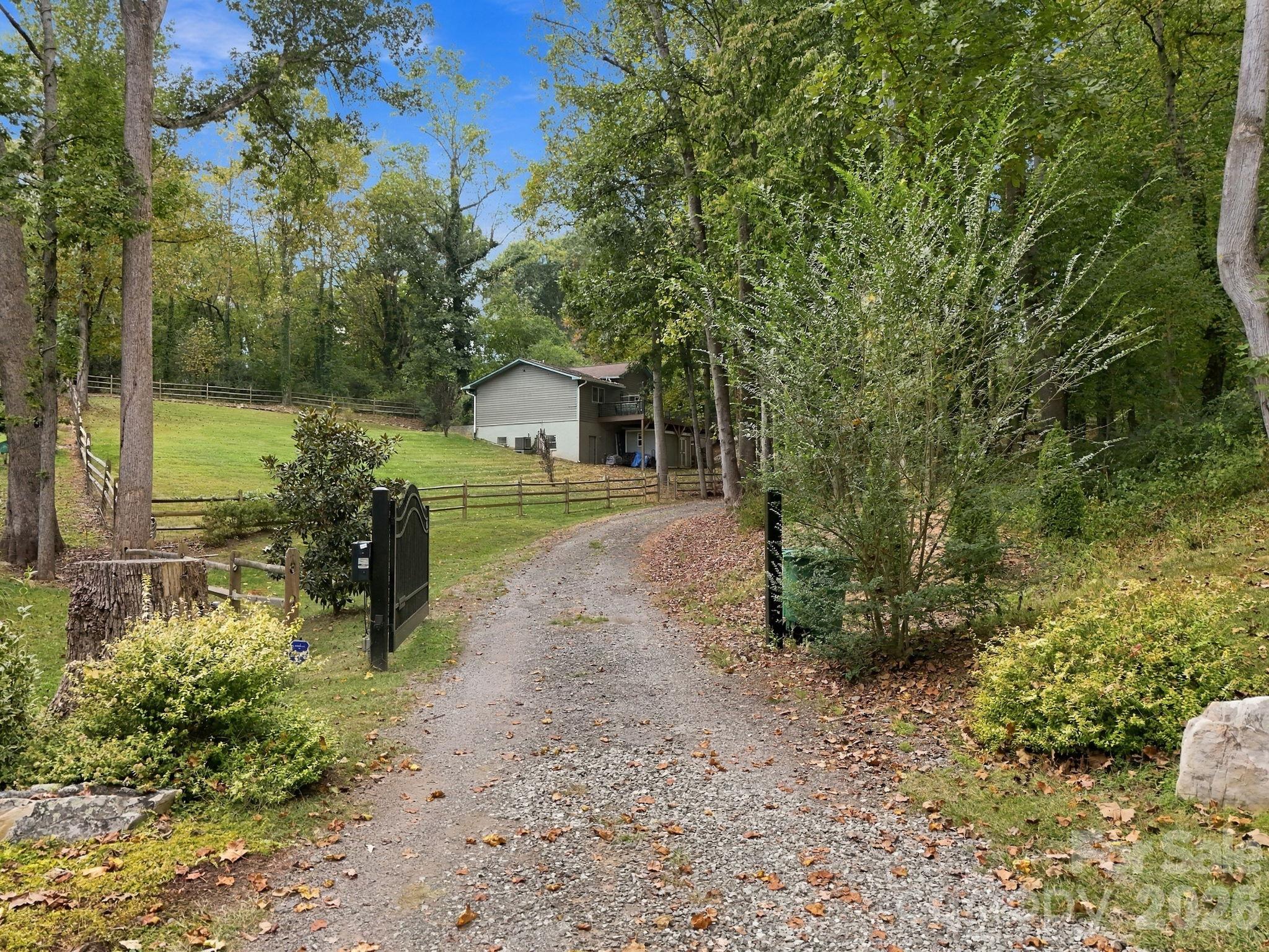 Gate view private driveway - 14 Cambridge Drive, Candler
