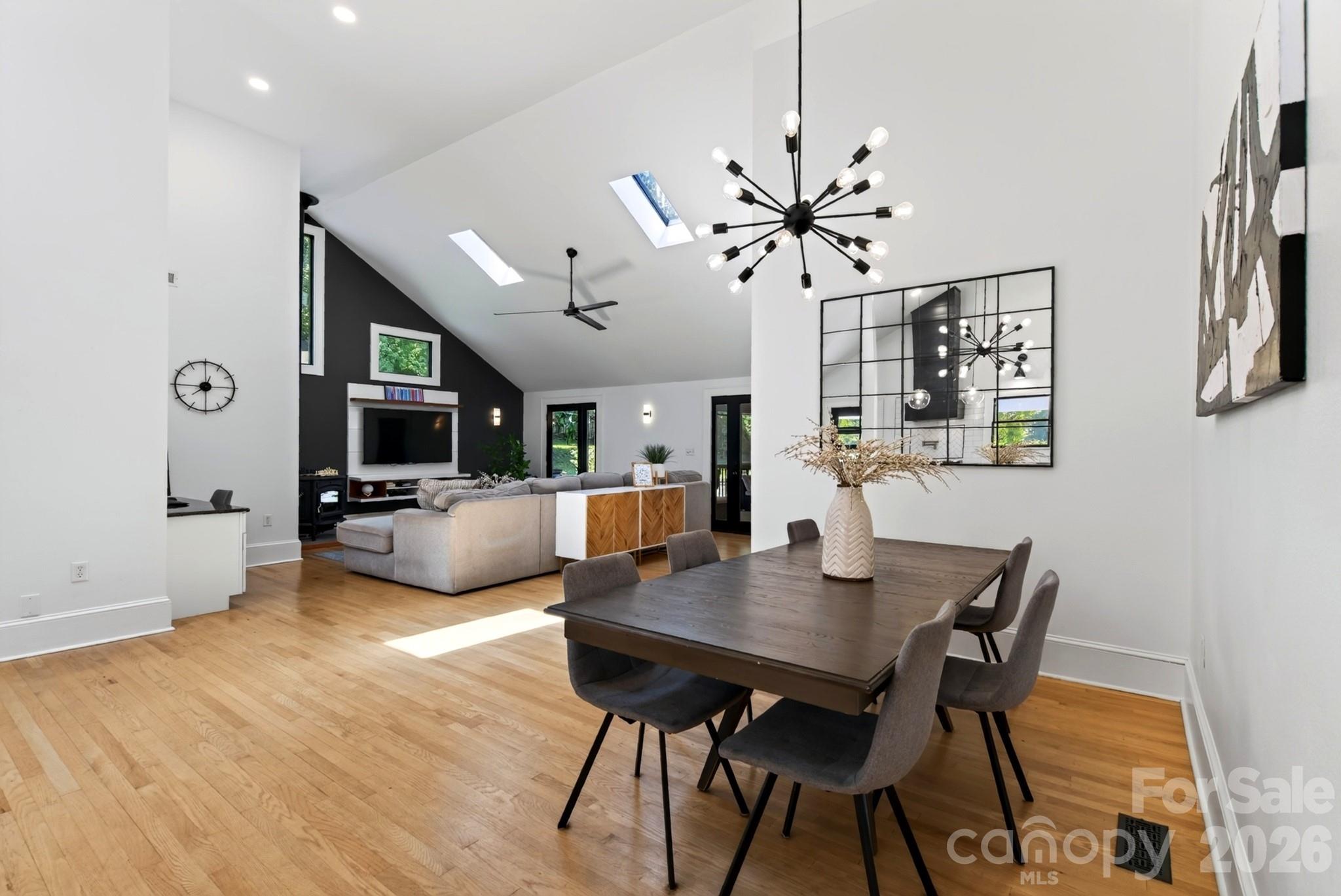 Decorative lighting fixtures and skylights with vaulted ceilings - 5 Inglewood Road, Asheville