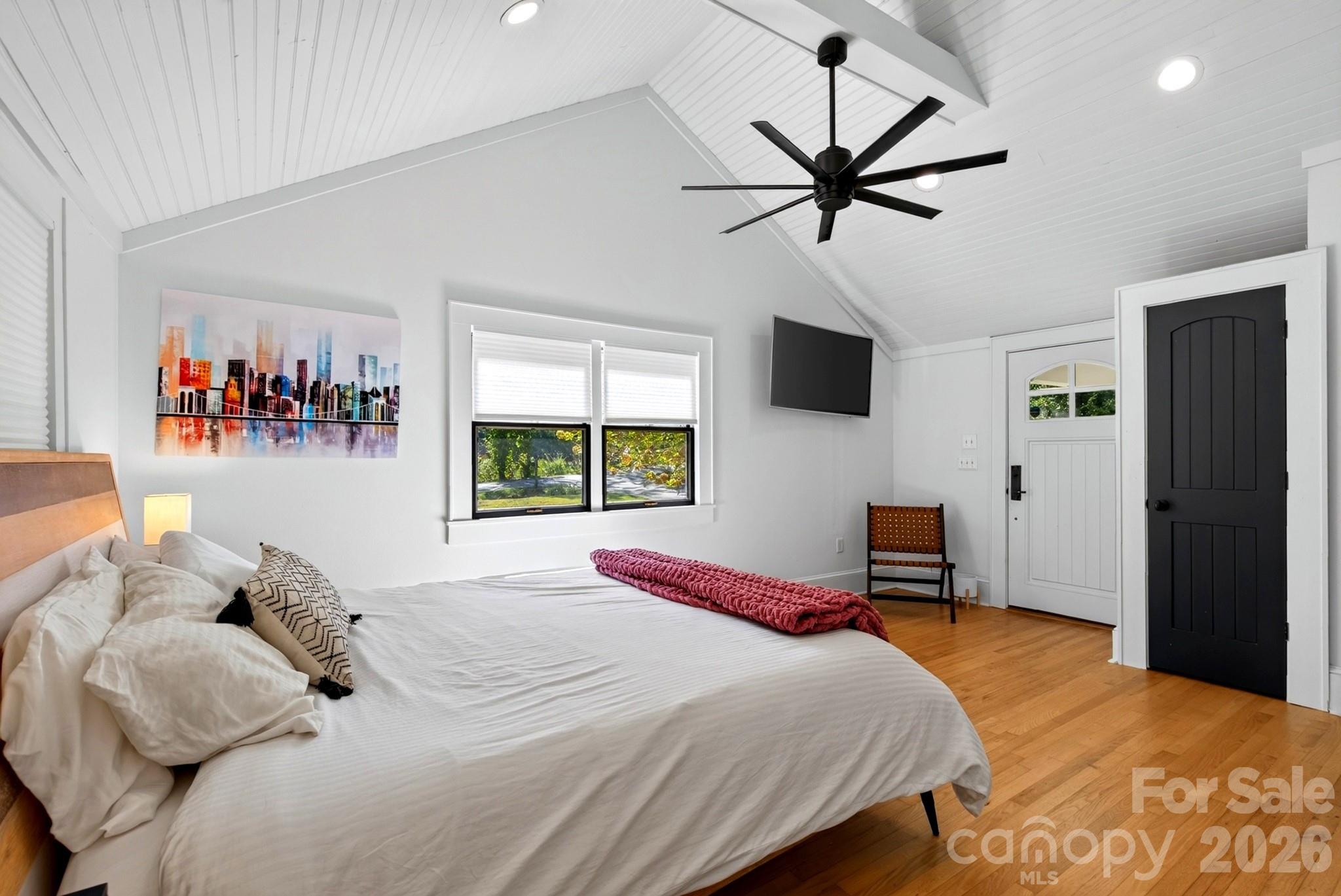 Primary bedroom has its own exterior entrance-ideal for guests - 5 Inglewood Road, Asheville