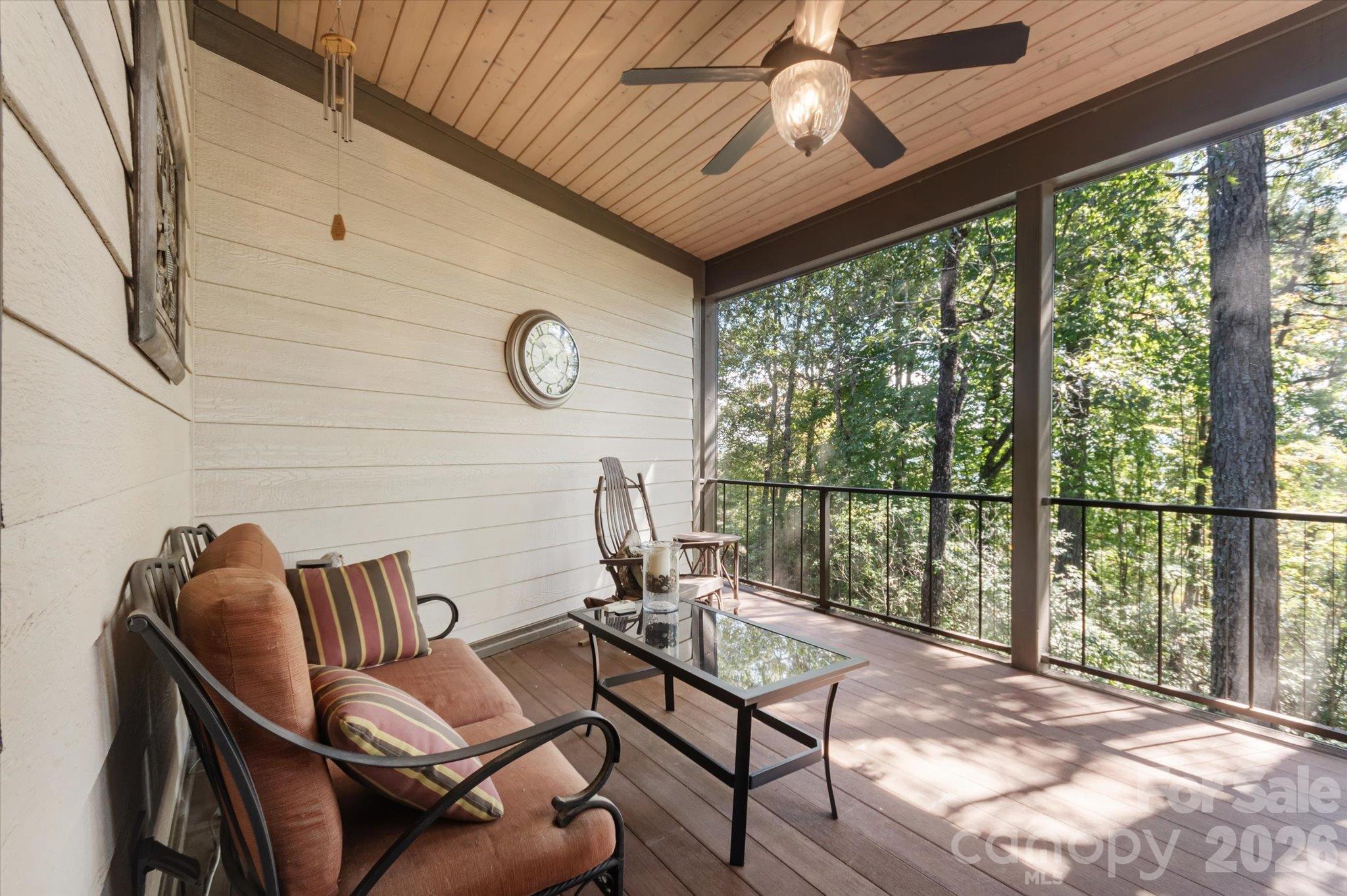 Screened Porch overlooking water feature - 44 Sunset Trace, Brevard