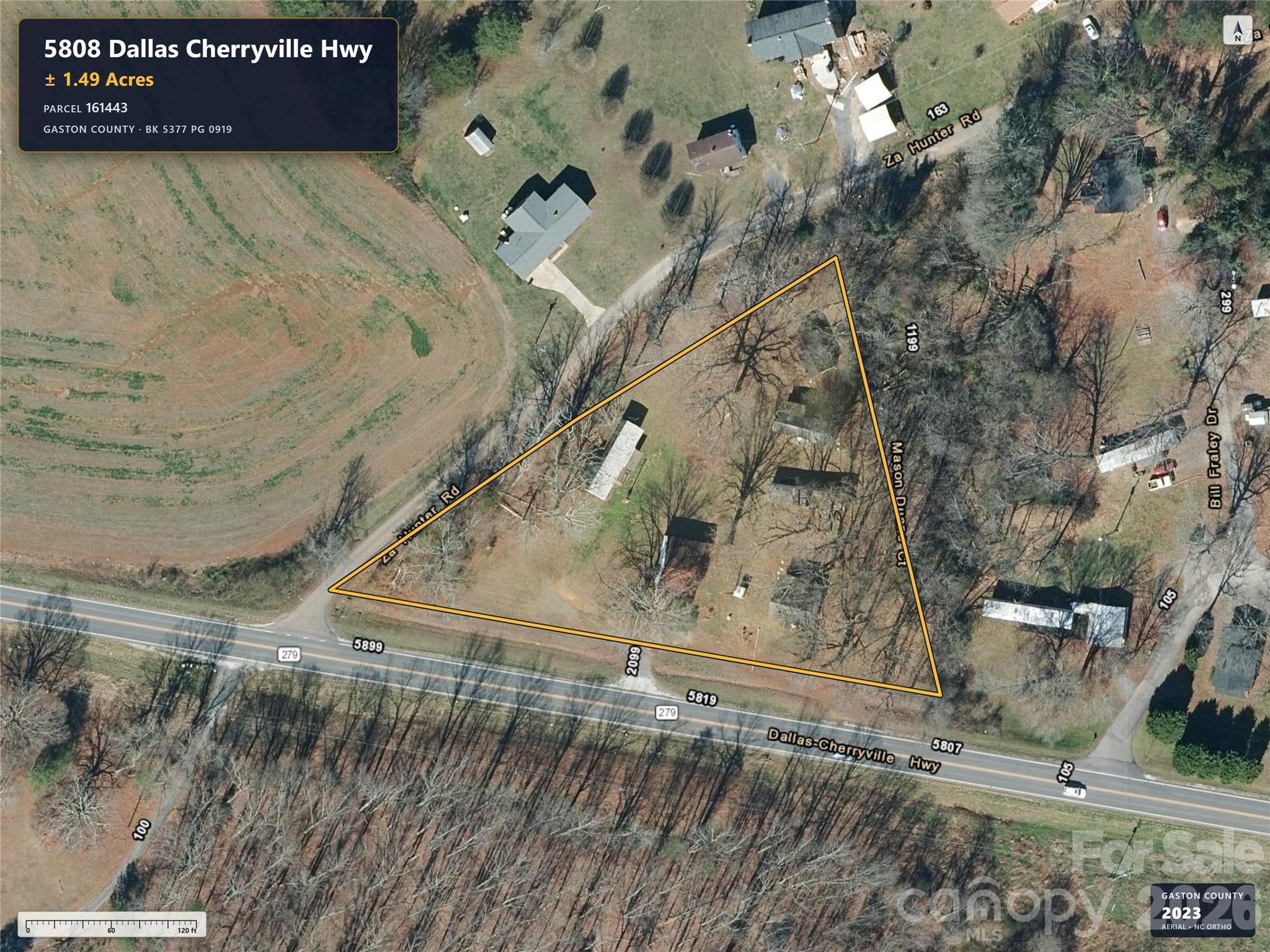 Aerial imagery predates removal of the previous home. - 5808 Dallas Cherryville Highway, Bessemer City