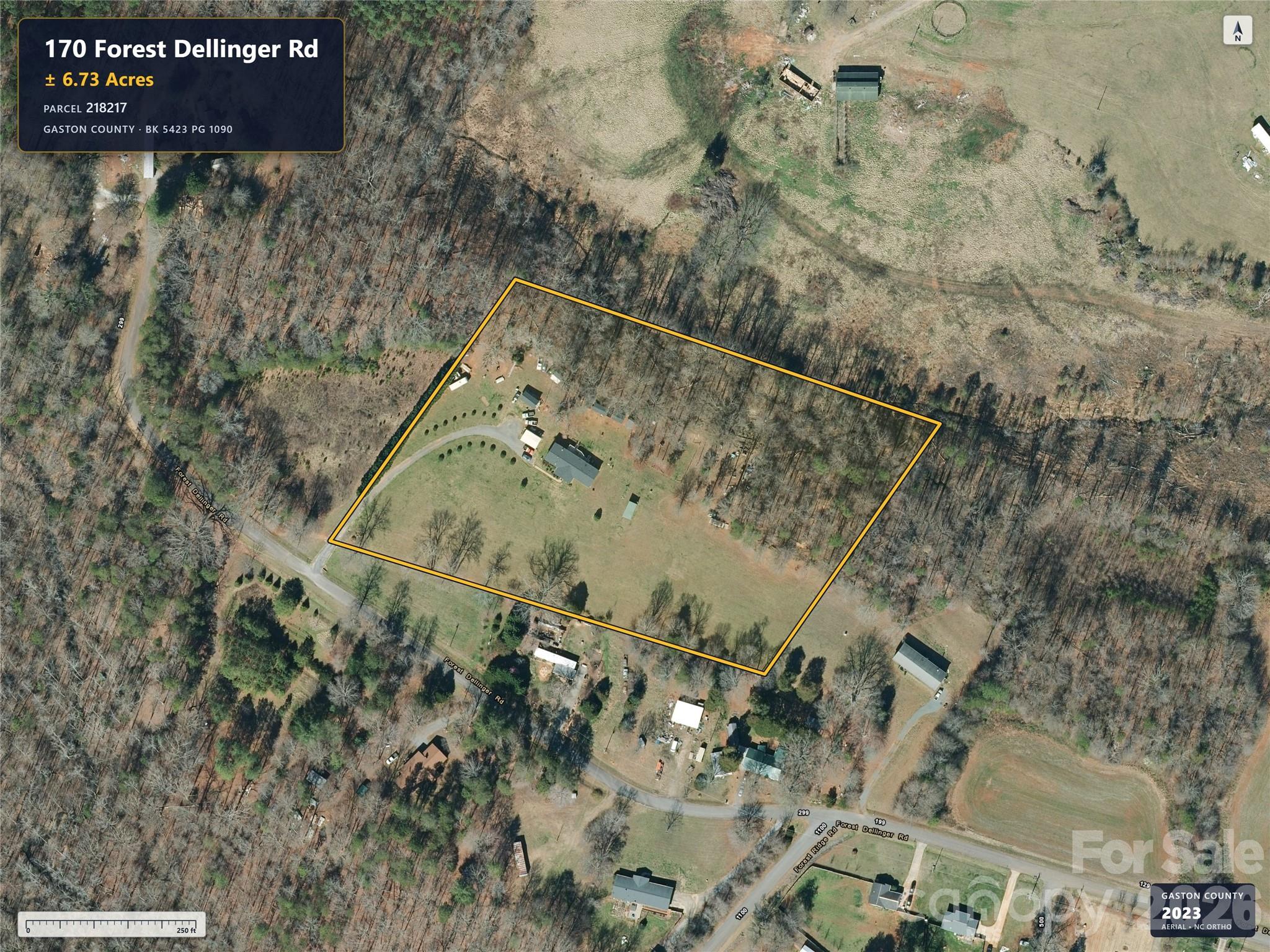 Aerial imagery predates removal of the previous home. - 170 Forest Dellinger Road, Bessemer City