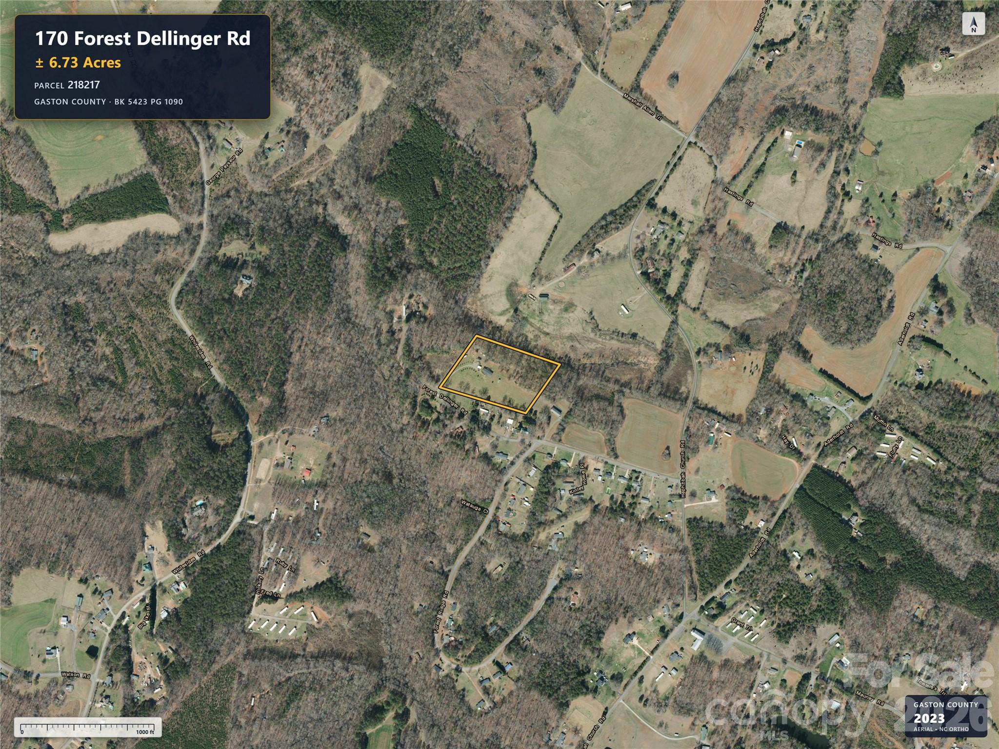 Aerial imagery predates removal of the previous home. - 170 Forest Dellinger Road, Bessemer City