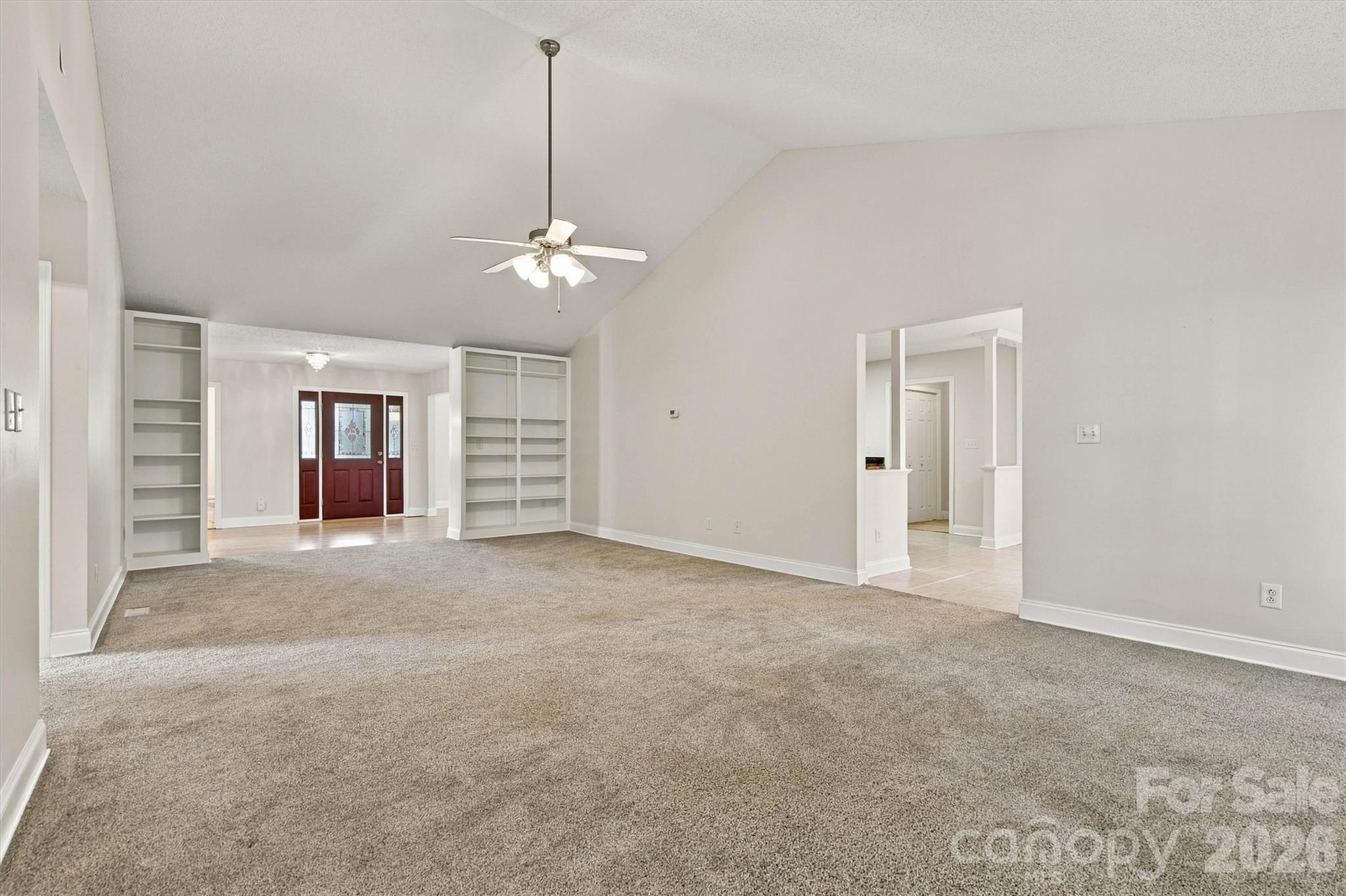 Living Room w/Built-Ins/Foyer Entry View - 3656 Woodgreen Drive, Lincolnton