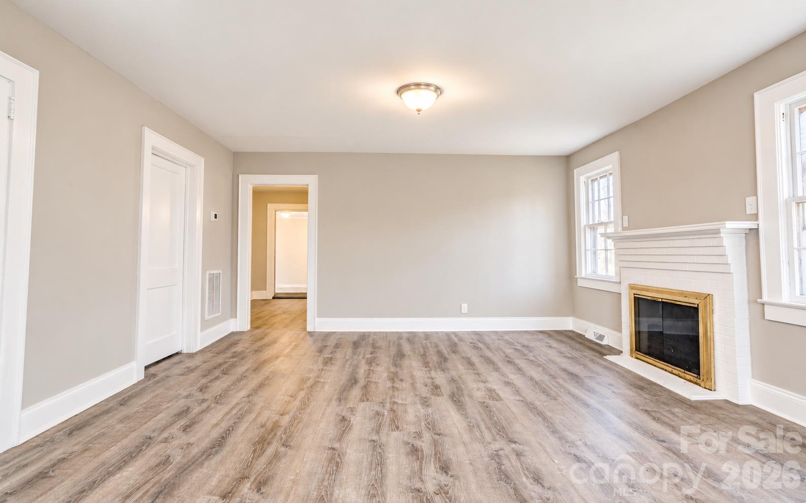 Living Room with Fireplace - 704 Earl Road, Shelby
