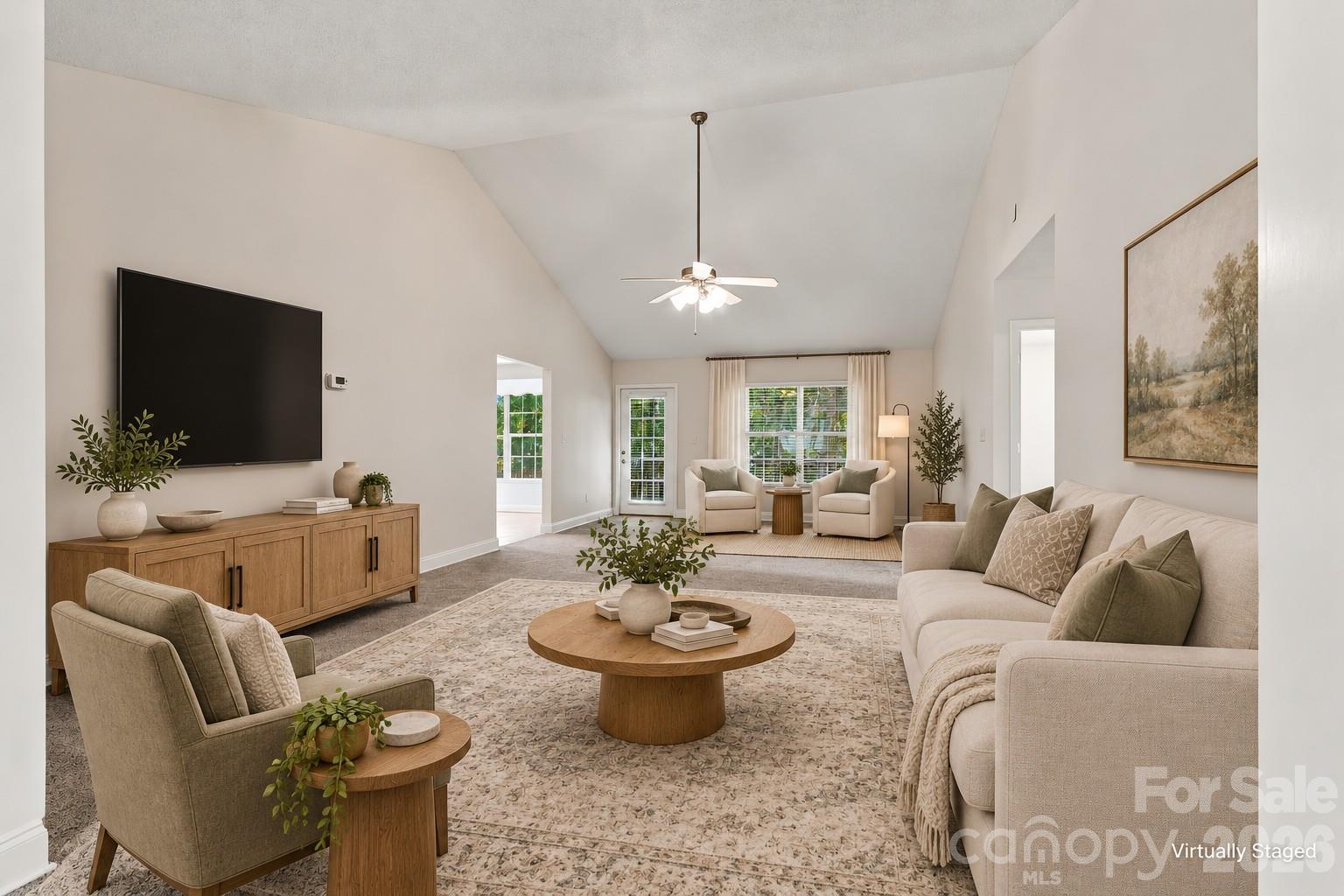 Virtually Staged Living Room with Sitting Area - 3656 Woodgreen Drive, Lincolnton