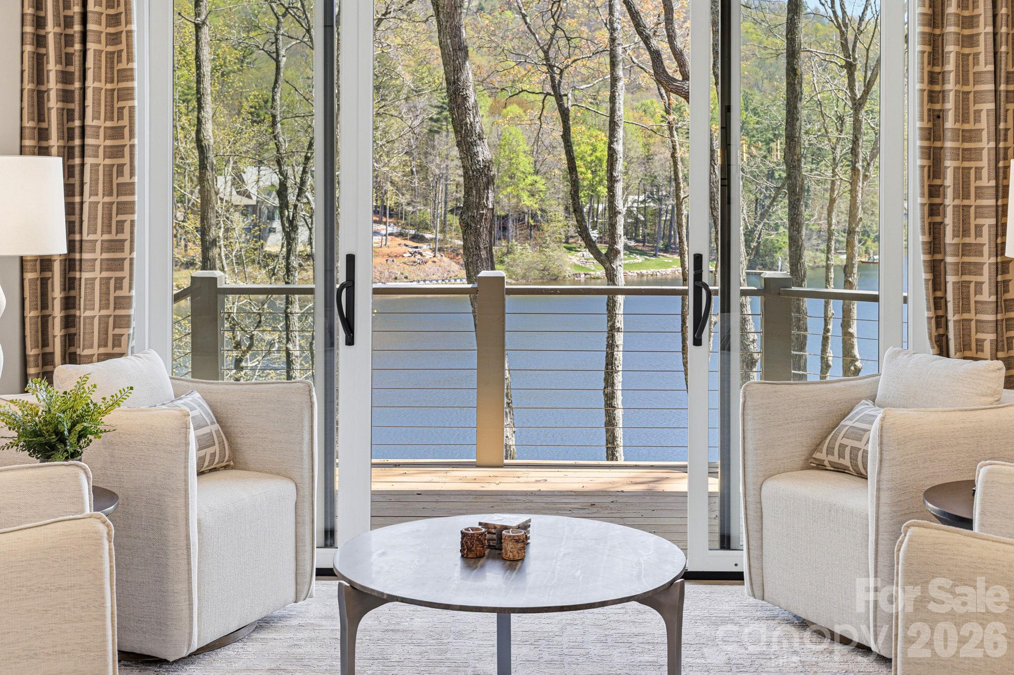 Sitting Area with access to and lake views - 95 Cardinal Trace, Lake Toxaway