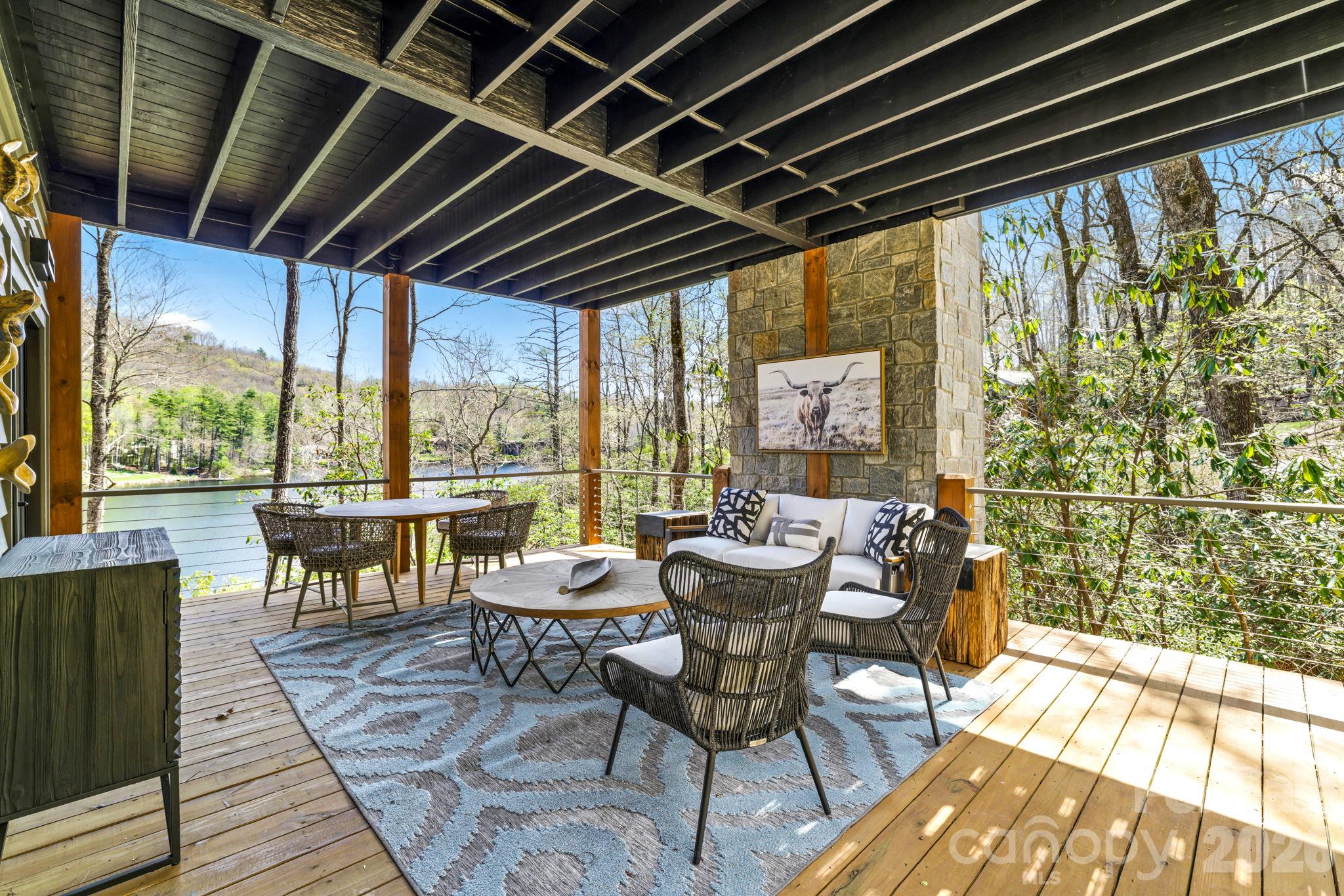Lower Level covered Porch - 95 Cardinal Trace, Lake Toxaway