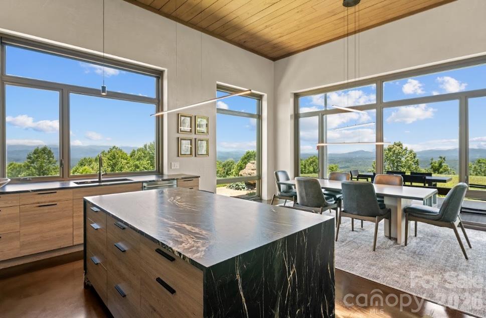 Main House-Kitchen Island & Dining - 1045 & 1047 Graham Road, Marshall