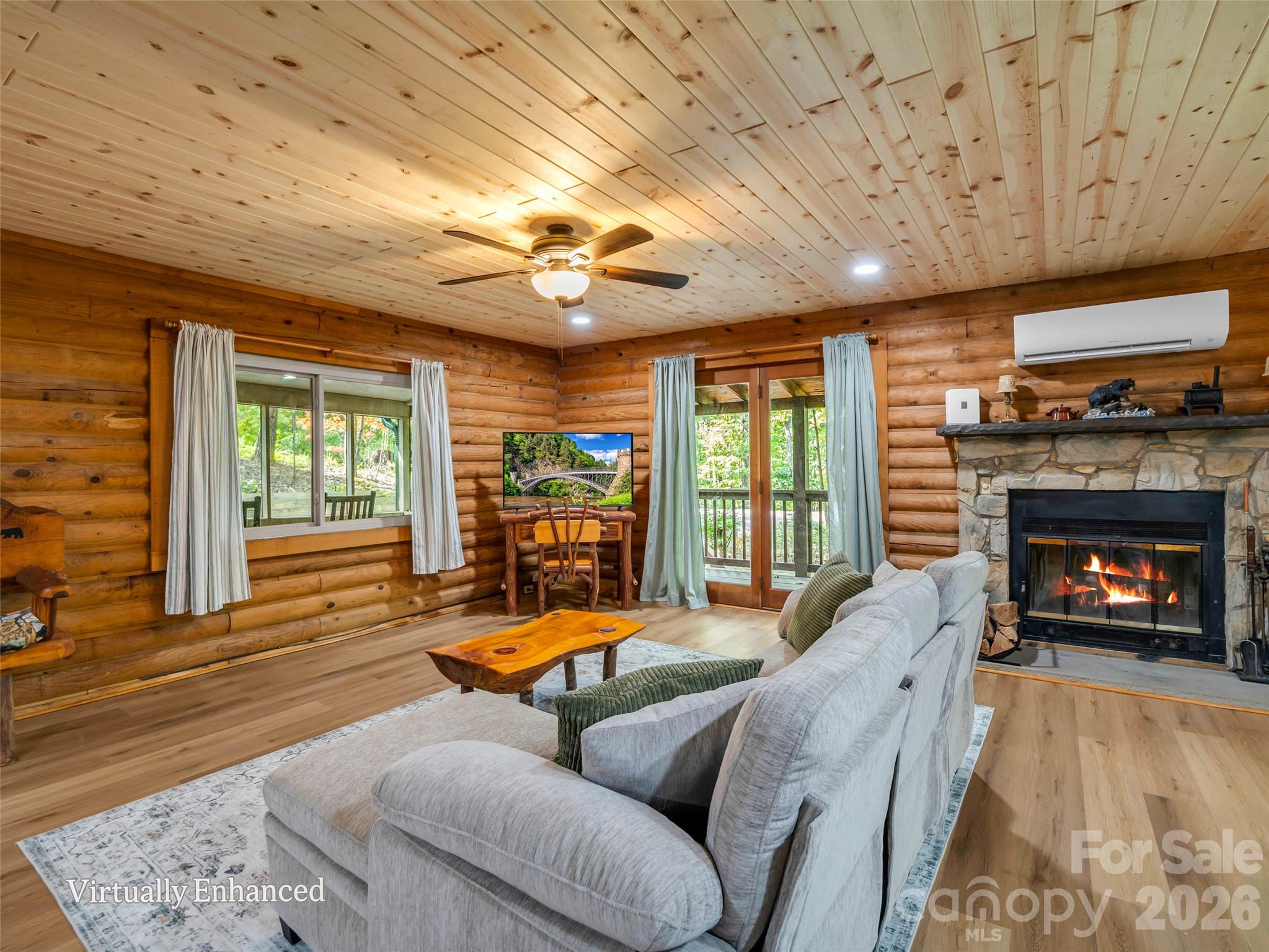The fireplace is not operable due to the location of the minisplit system - 368 Starling Road, Lake Lure