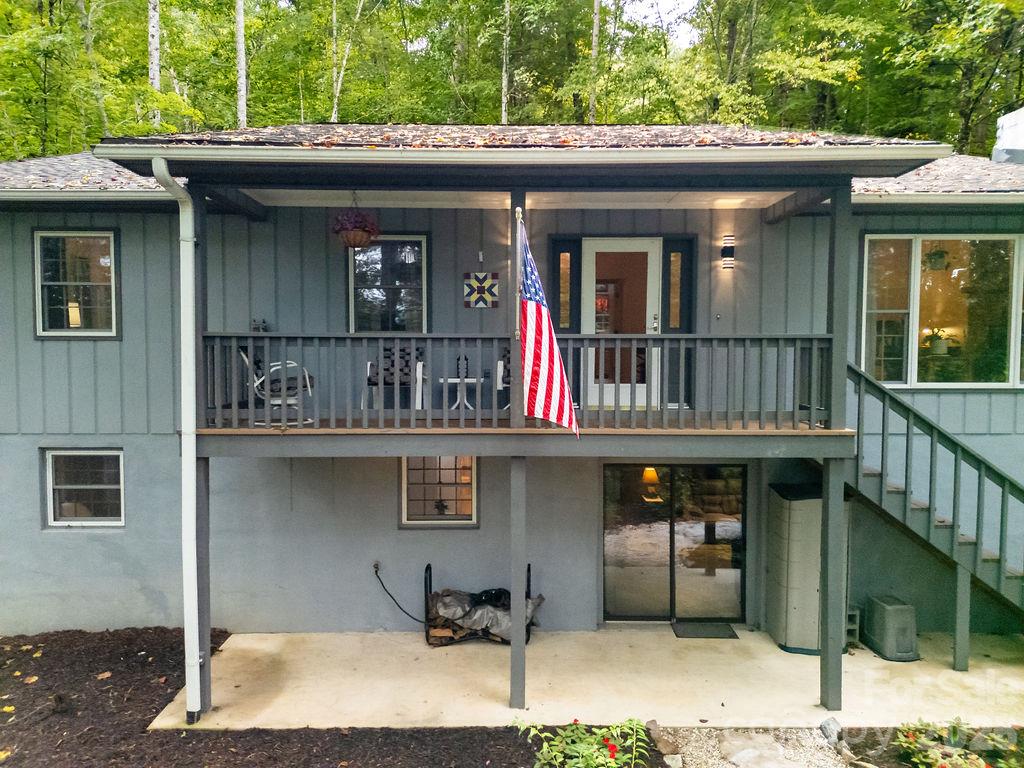 Covered Front Porch and Patio - 239 Three Mile Knob Road, Pisgah Forest