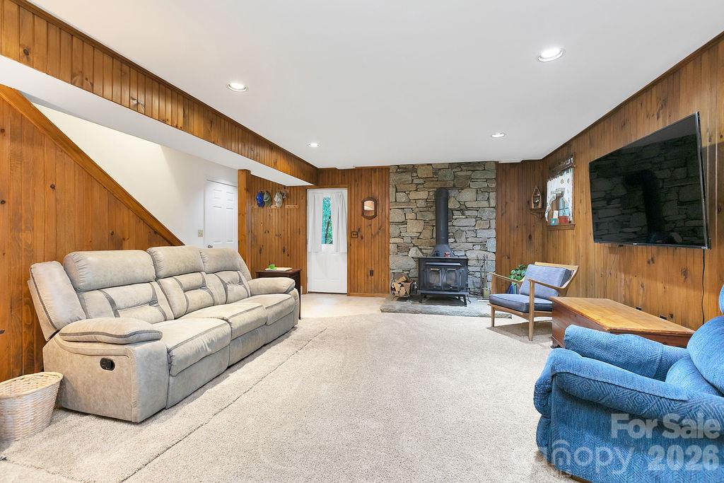 Basement-Level Family Room - 239 Three Mile Knob Road, Pisgah Forest