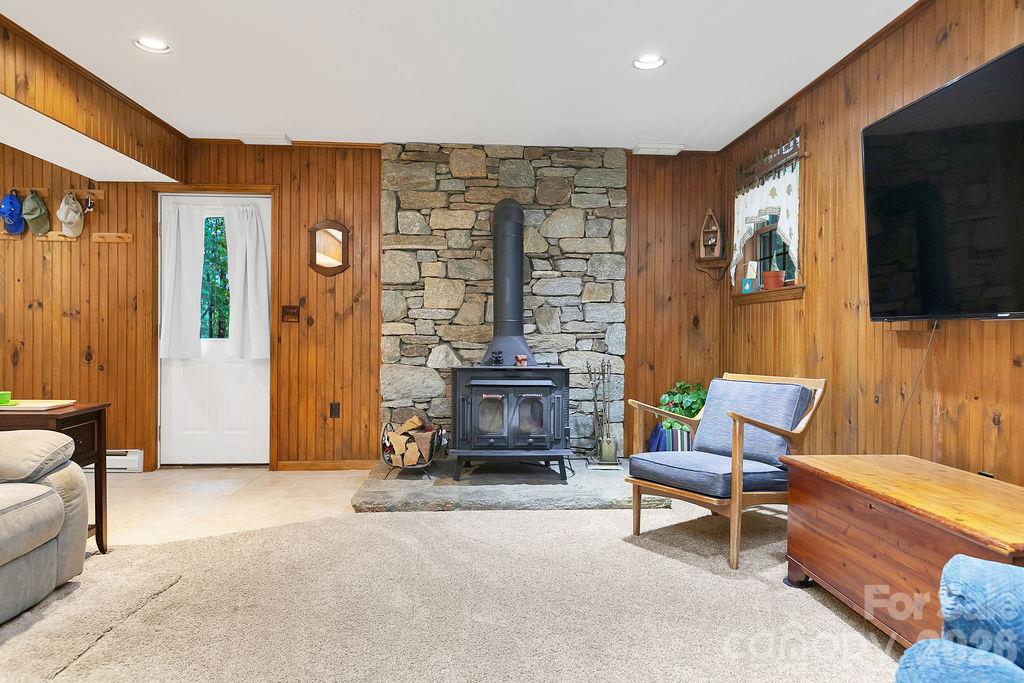 Basement-Level Family Room - 239 Three Mile Knob Road, Pisgah Forest