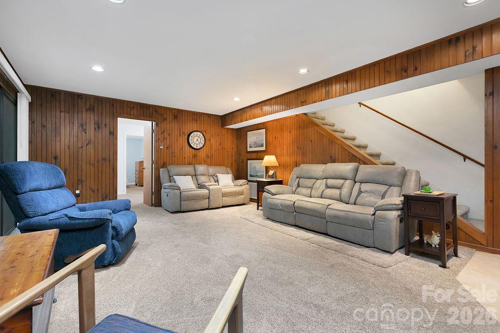 Basement-Level Family Room - 239 Three Mile Knob Road, Pisgah Forest