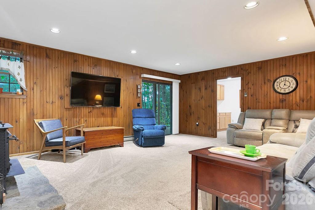 Basement-Level Family Room - 239 Three Mile Knob Road, Pisgah Forest