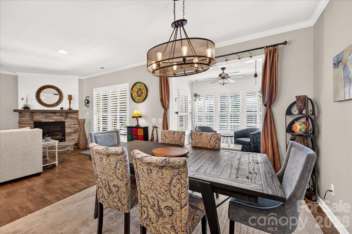 Large dining room area open to living space - 3093 Hartson Pointe Drive, Fort Mill