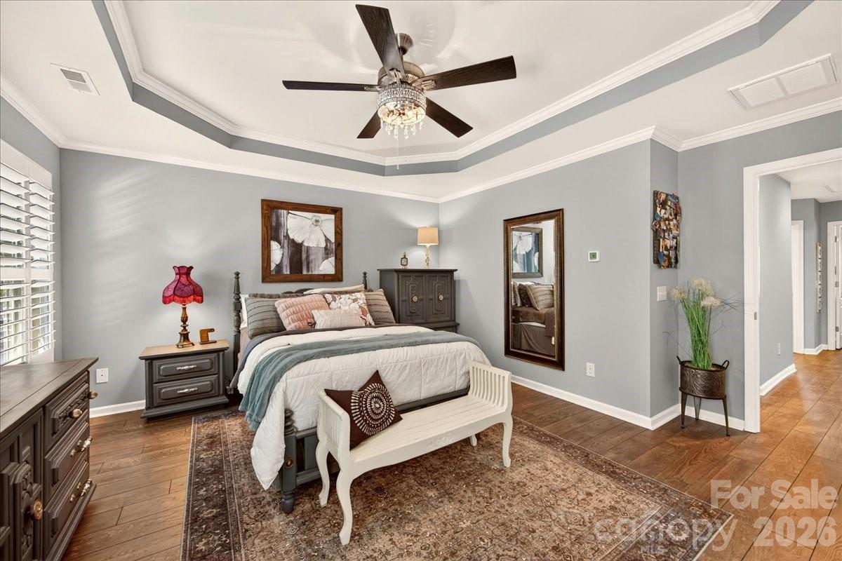 Primary suite with coffered ceiling - 3093 Hartson Pointe Drive, Fort Mill