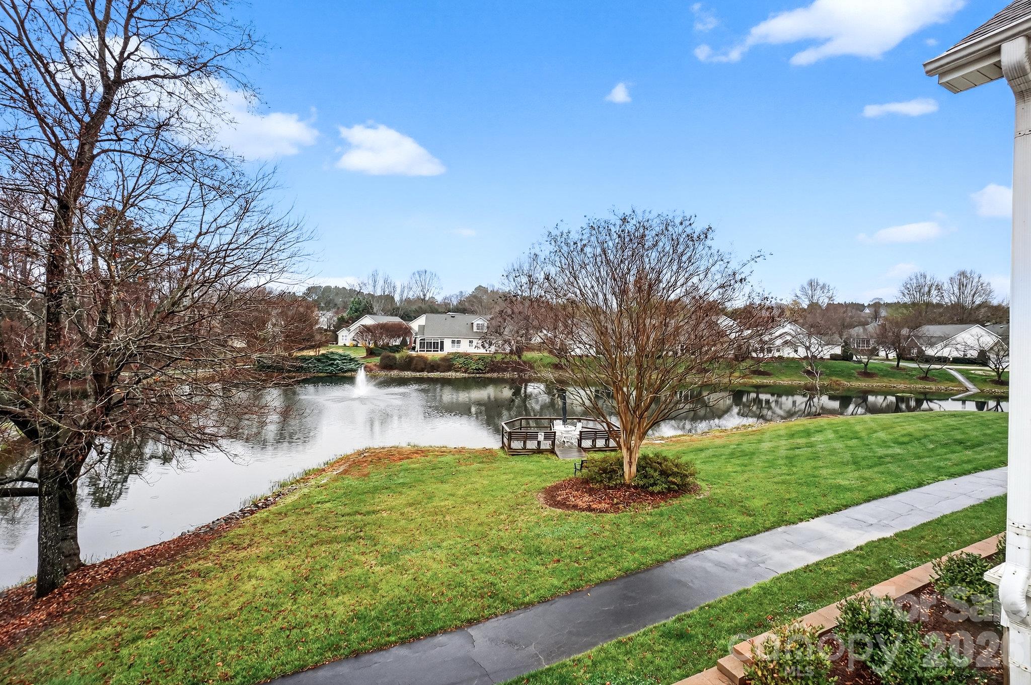 Community Pond with Sidewalk - 108 Bevington Way, Mooresville