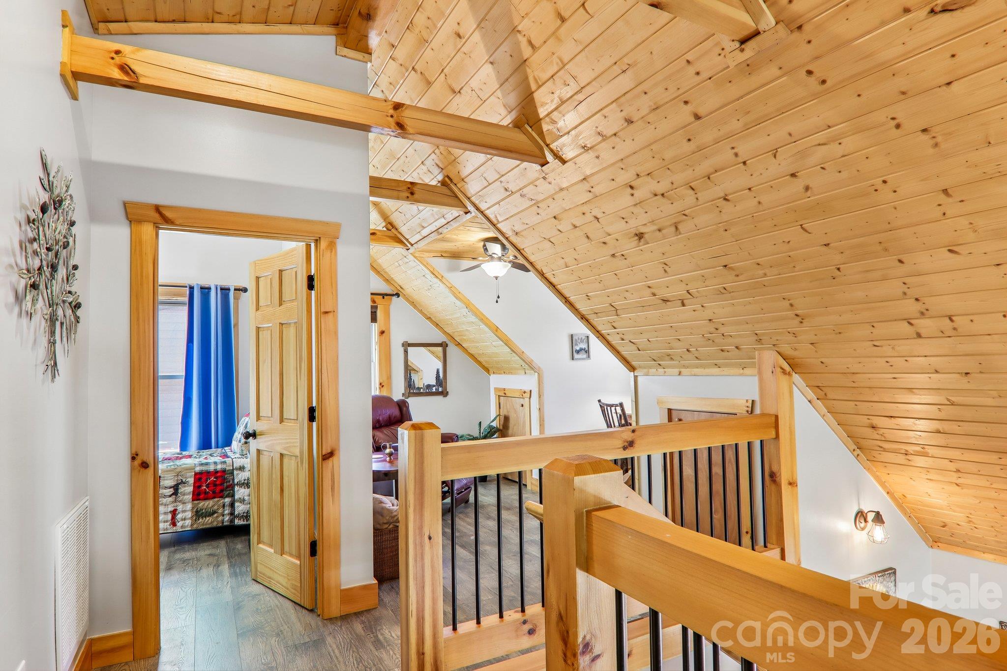 Loft overlooking the fireplace - 589 Panoramic Loop, Maggie Valley