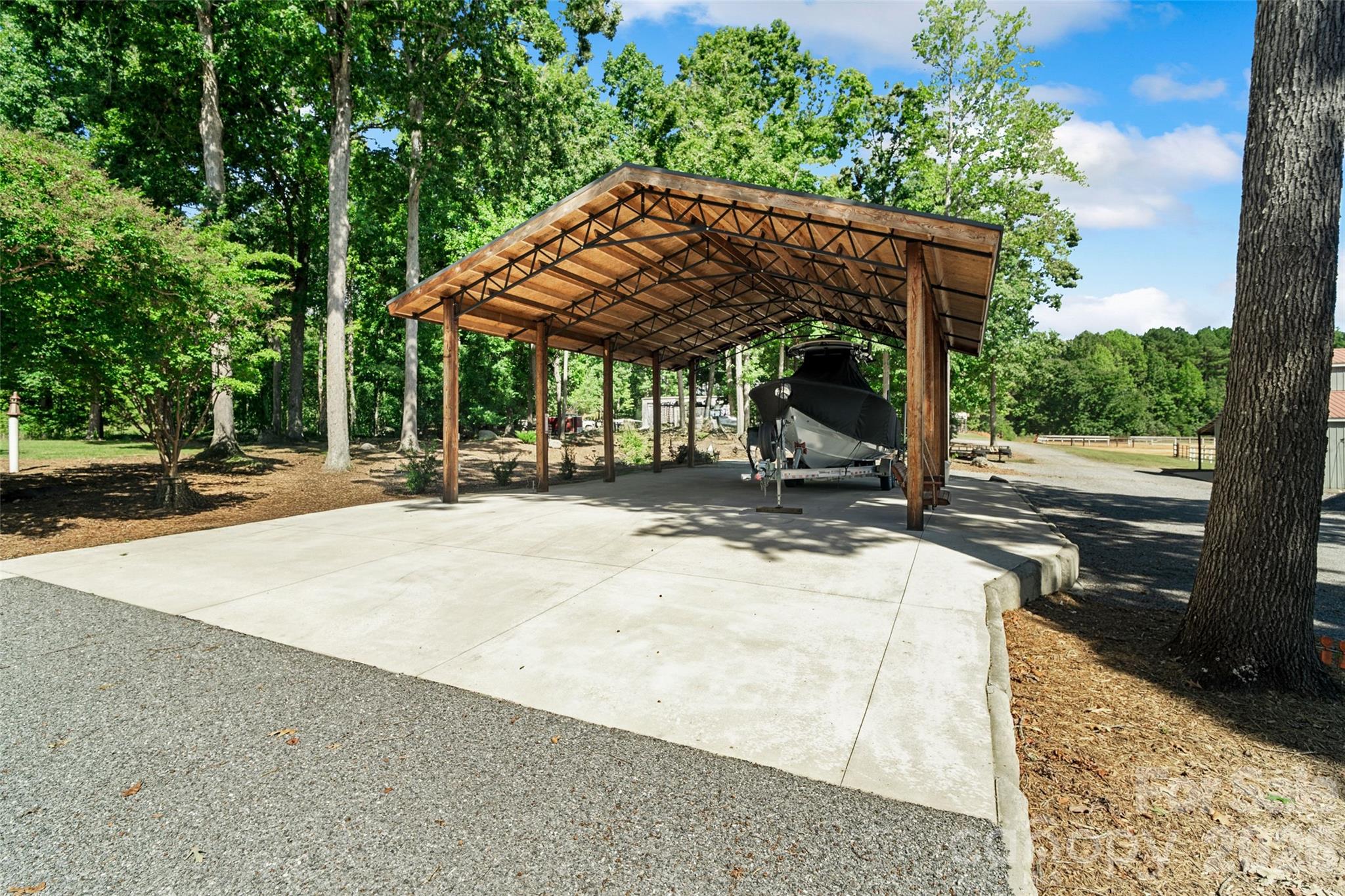 Pole barn [37.9ft x  61.6ft] made with western red cedar posts imported from Canada. - 996 Beamguard Road, Clover