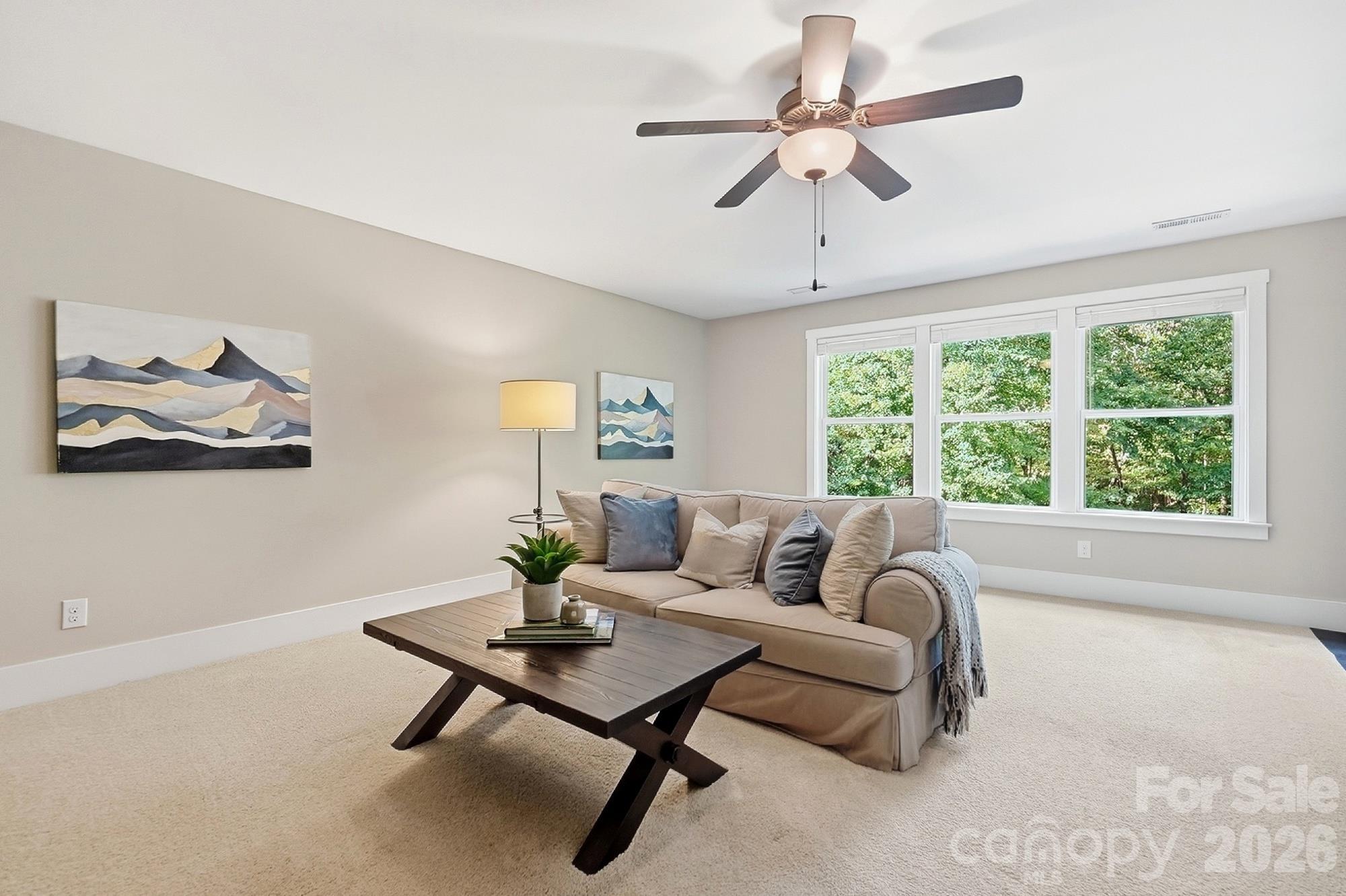 Media/bonus room with triple window - 1205 Crofton Drive, Waxhaw