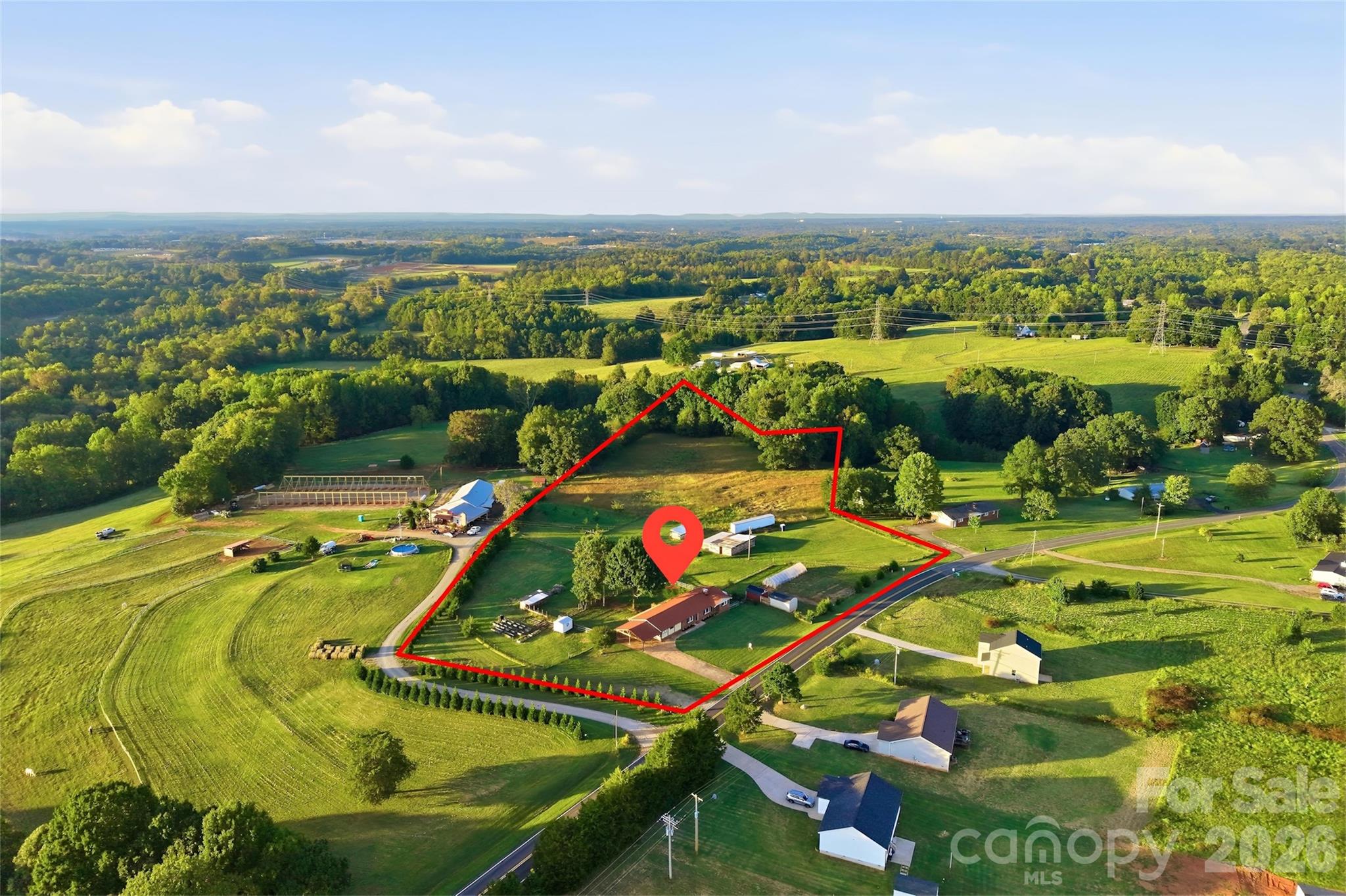 Aerial of the family compound - 3881 Summerow Road, Maiden