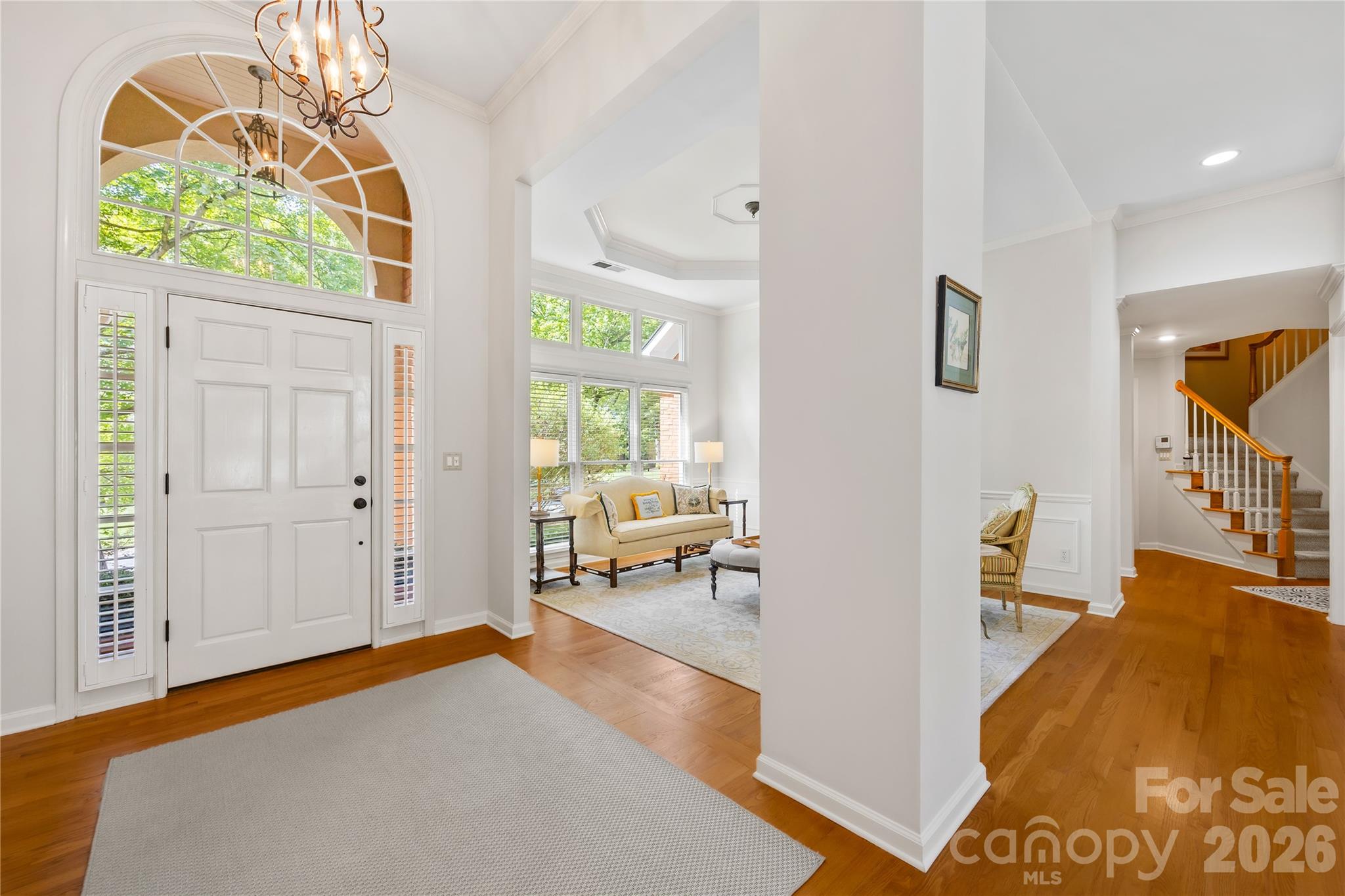 Foyer with high ceilings greats you upon entry - 15728 Delancey Lane, Huntersville