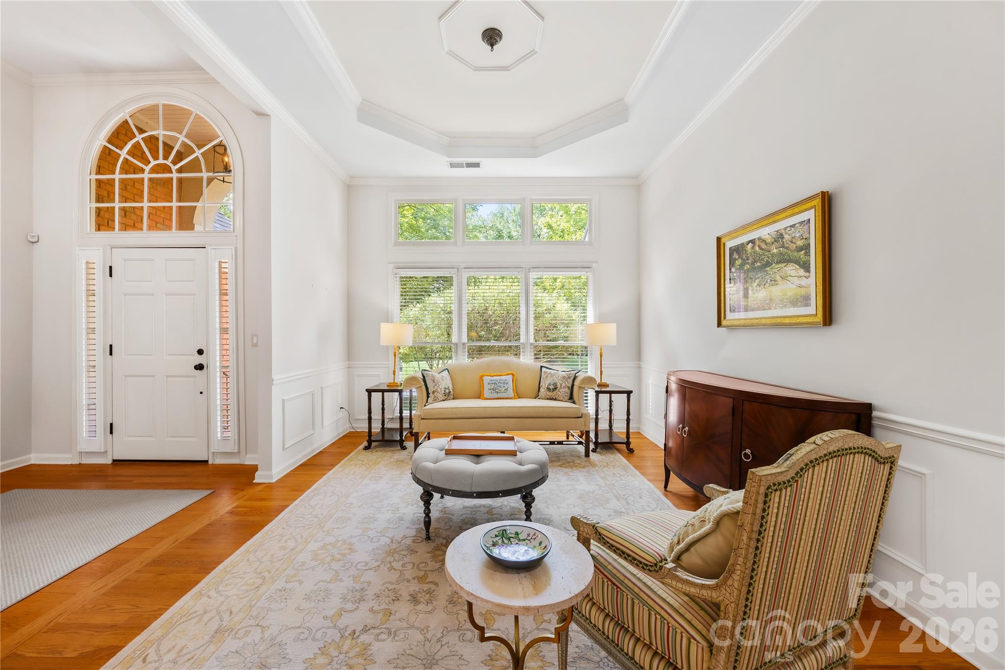 Dining Room with Trey Ceiling - 15728 Delancey Lane, Huntersville