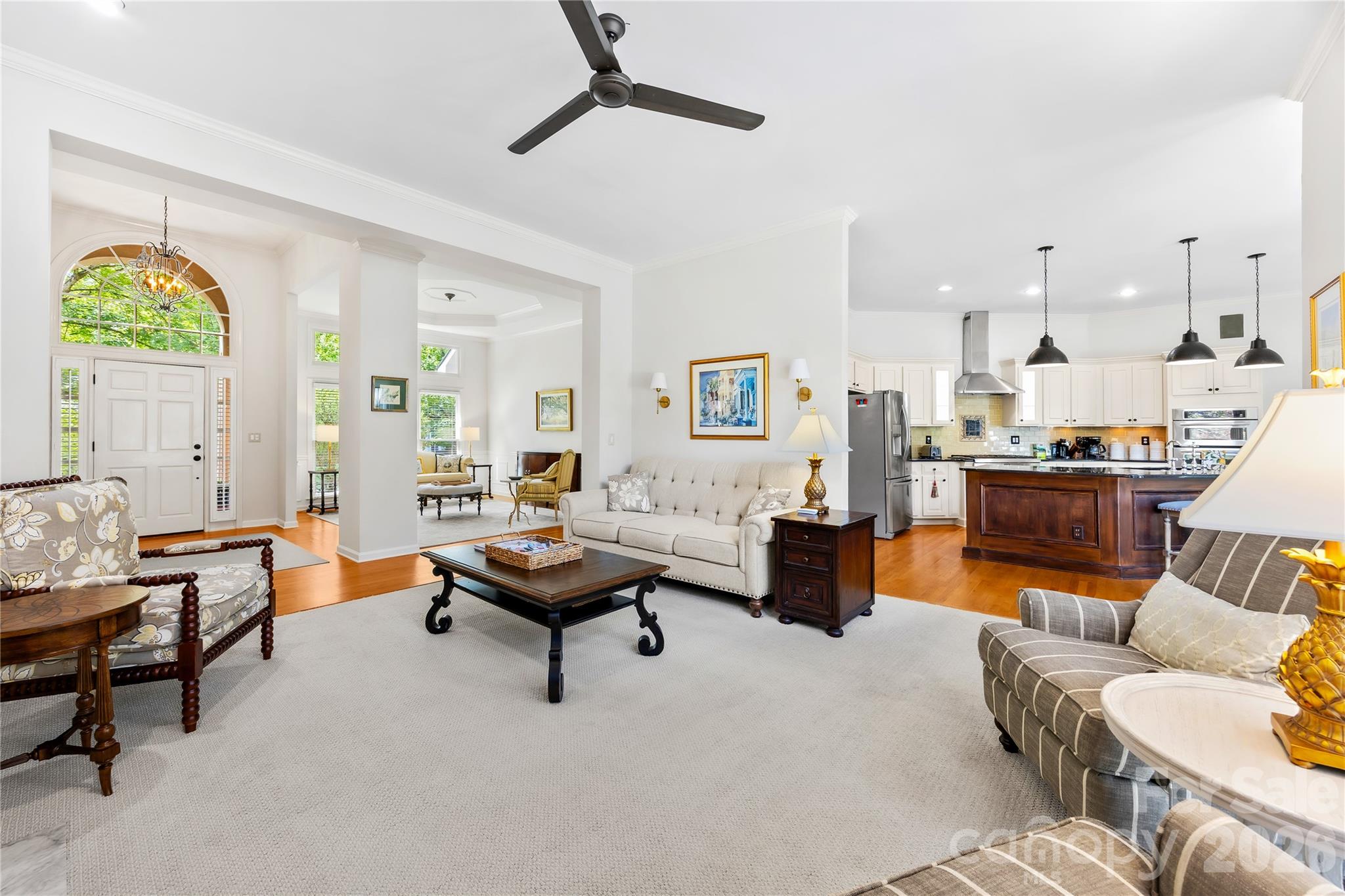 Family room open to the kitchen - 15728 Delancey Lane, Huntersville