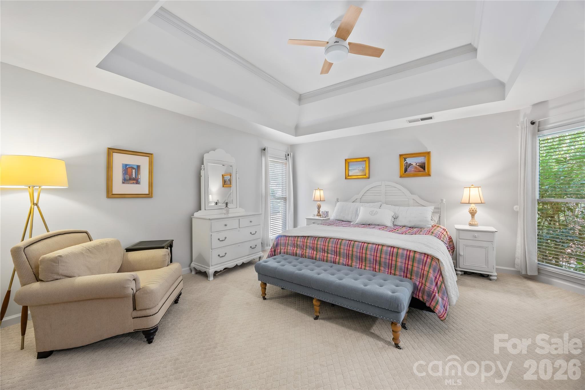 Large Primary bedroom on main level with Trey Ceiling! - 15728 Delancey Lane, Huntersville