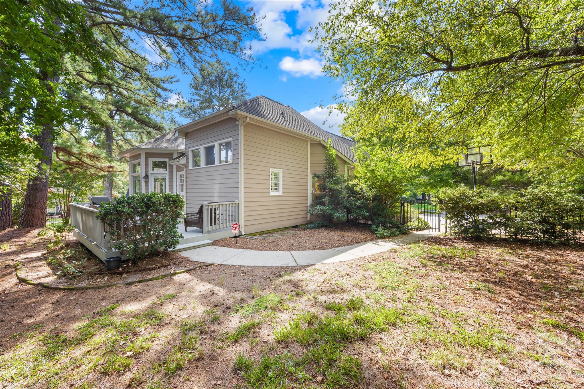 Side and back yard is fully fenced - 15728 Delancey Lane, Huntersville