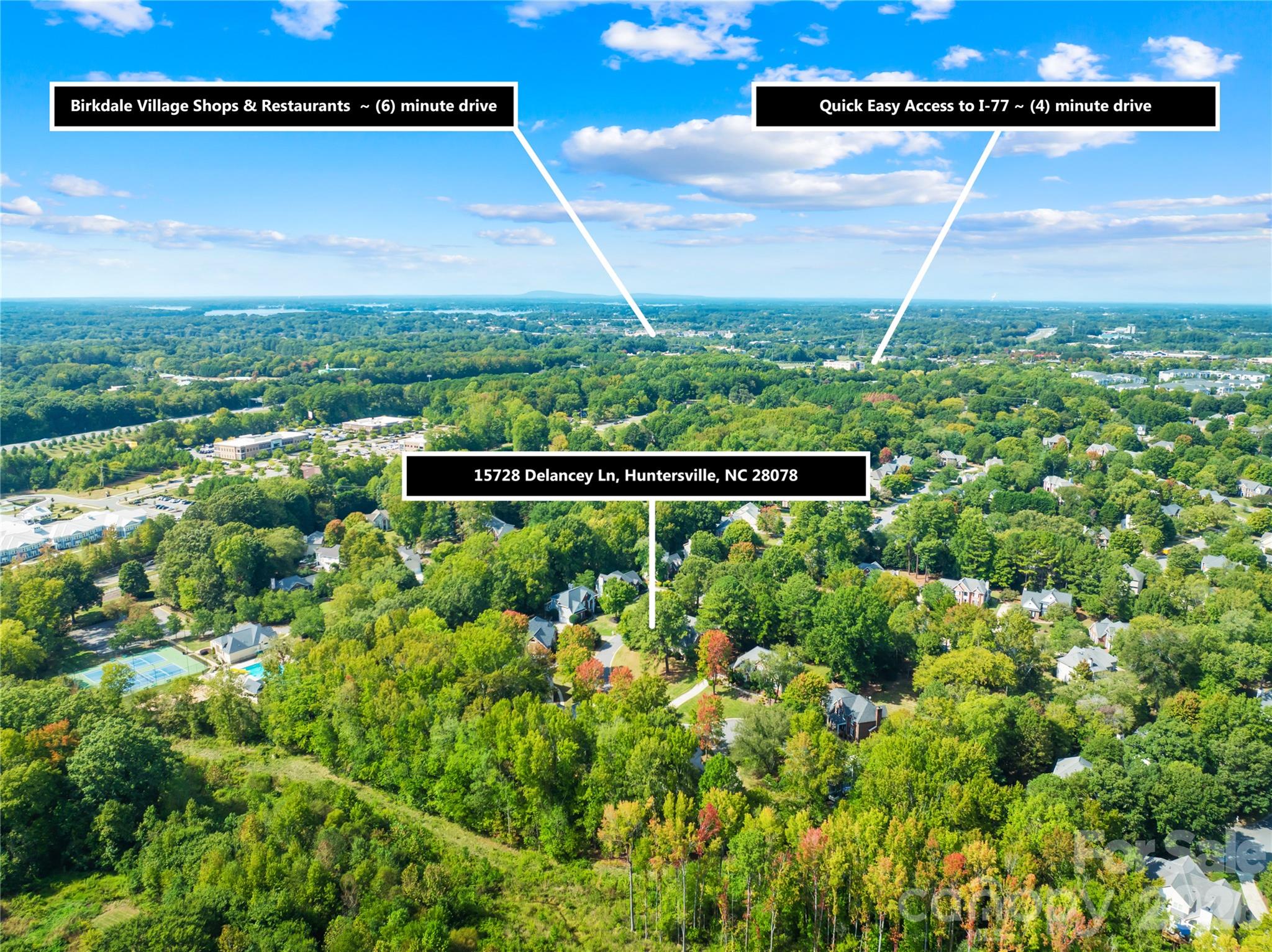 Aerial View - easy access to I77 - 15728 Delancey Lane, Huntersville