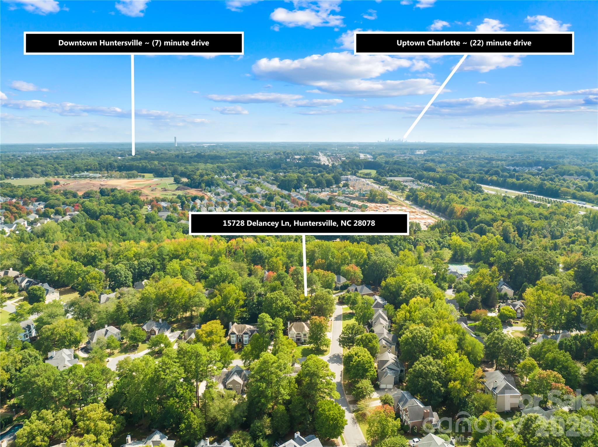 Aerial View - 15728 Delancey Lane, Huntersville