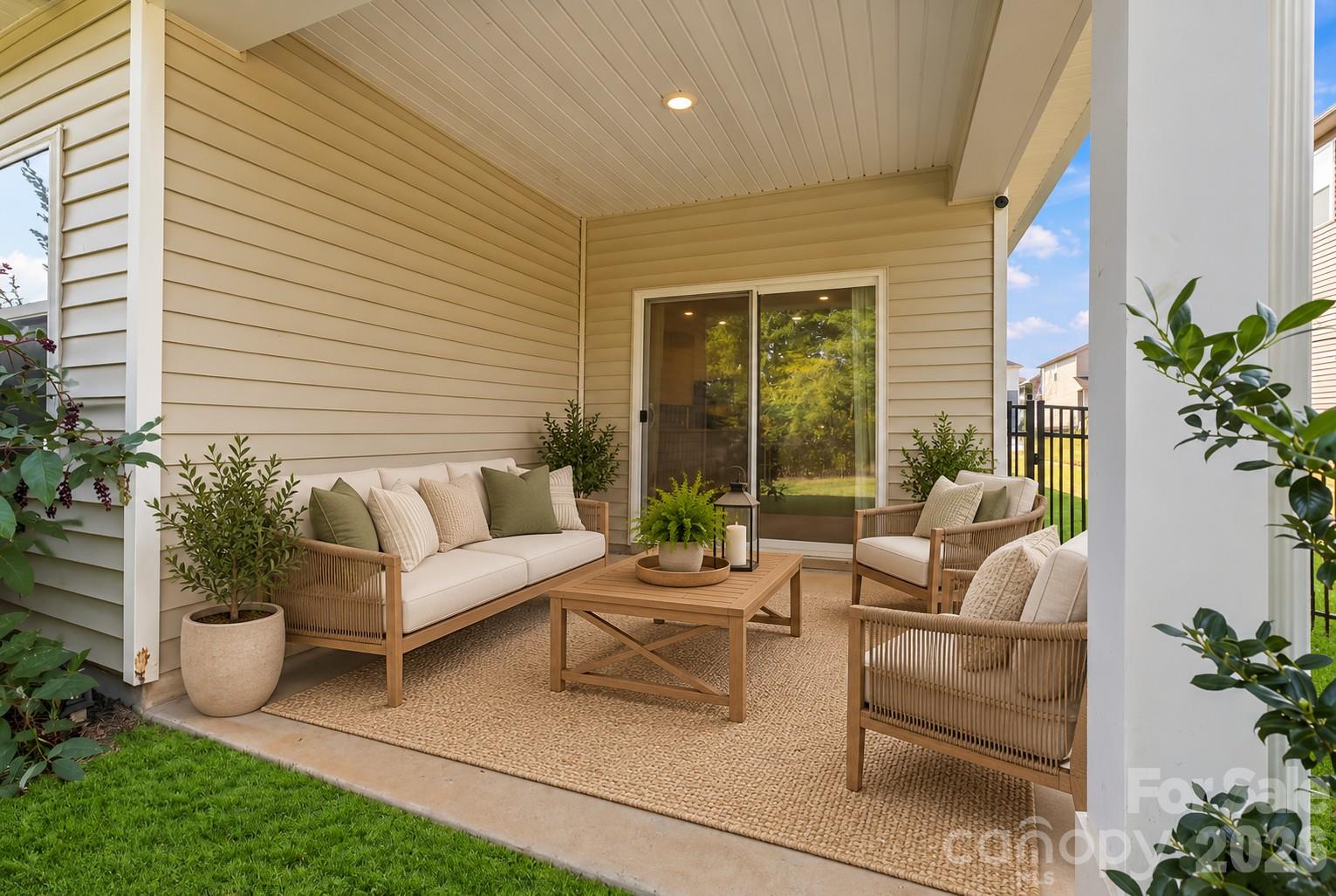 Covered patio virtually staged. - 151 Bird Dog Drive, Mooresville