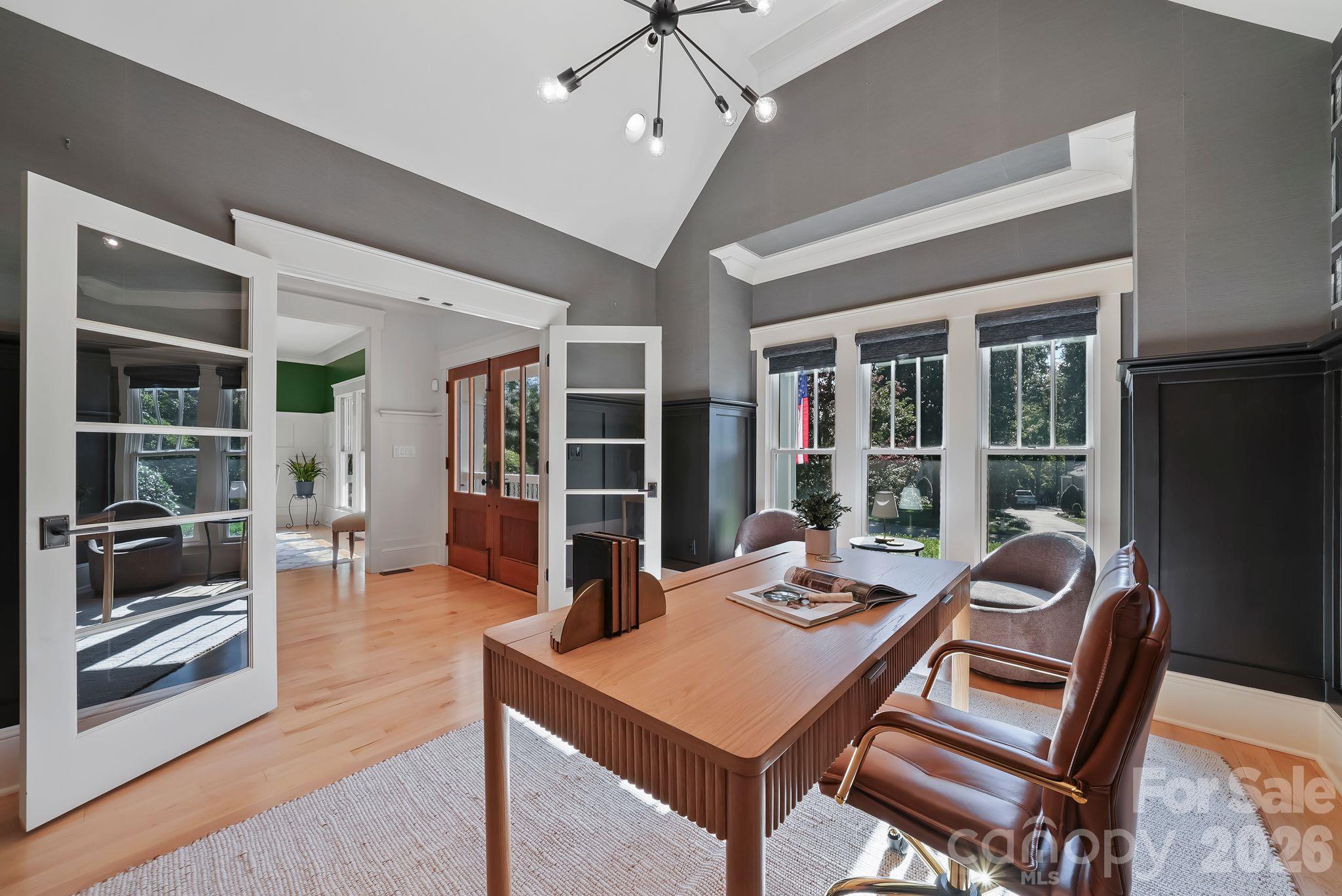 A sophisticated home office where bold architectural details meet thoughtful design - 268 Milford Circle, Mooresville