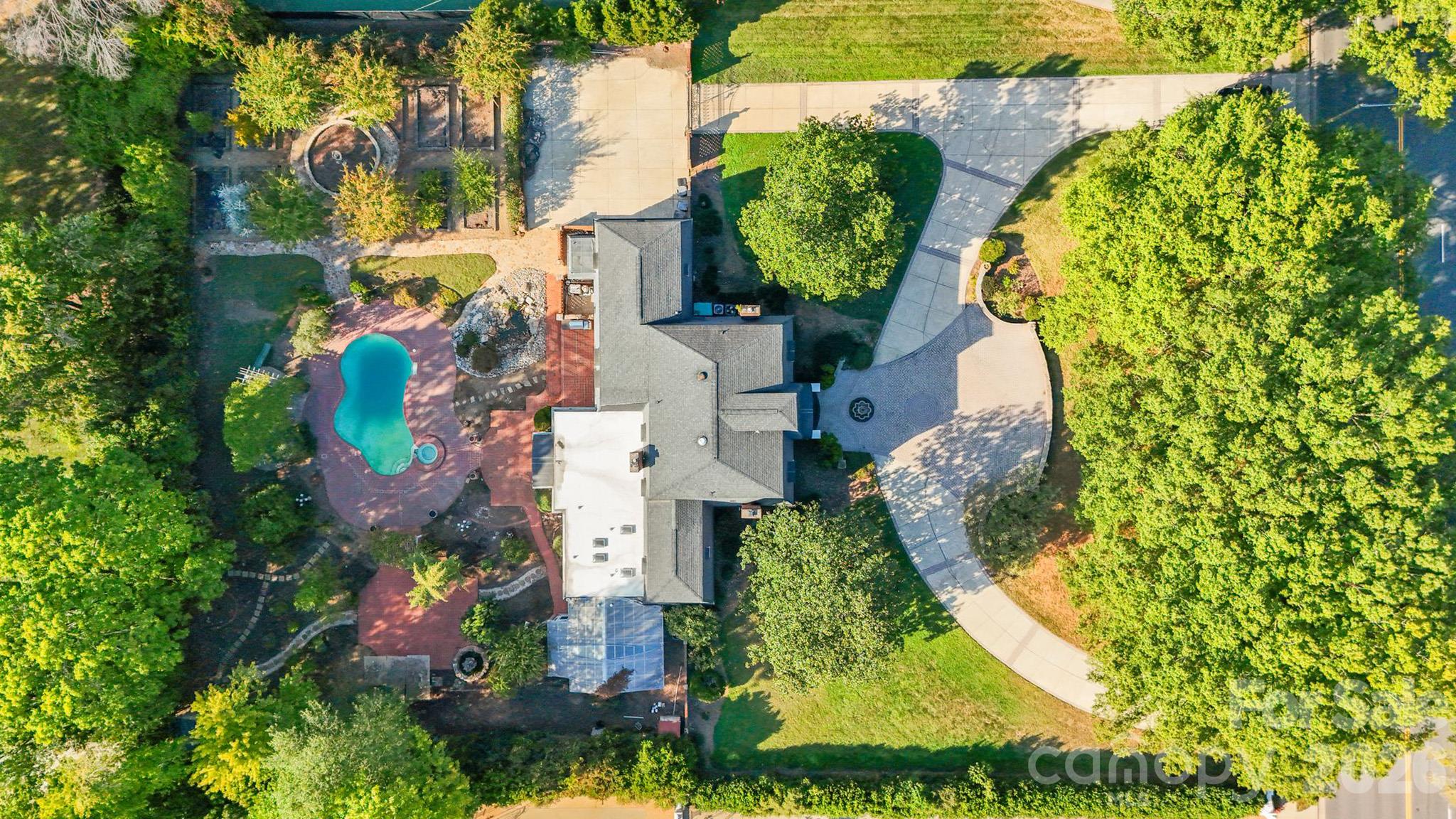 Aerial property view - 3452 Sharon Road, Charlotte