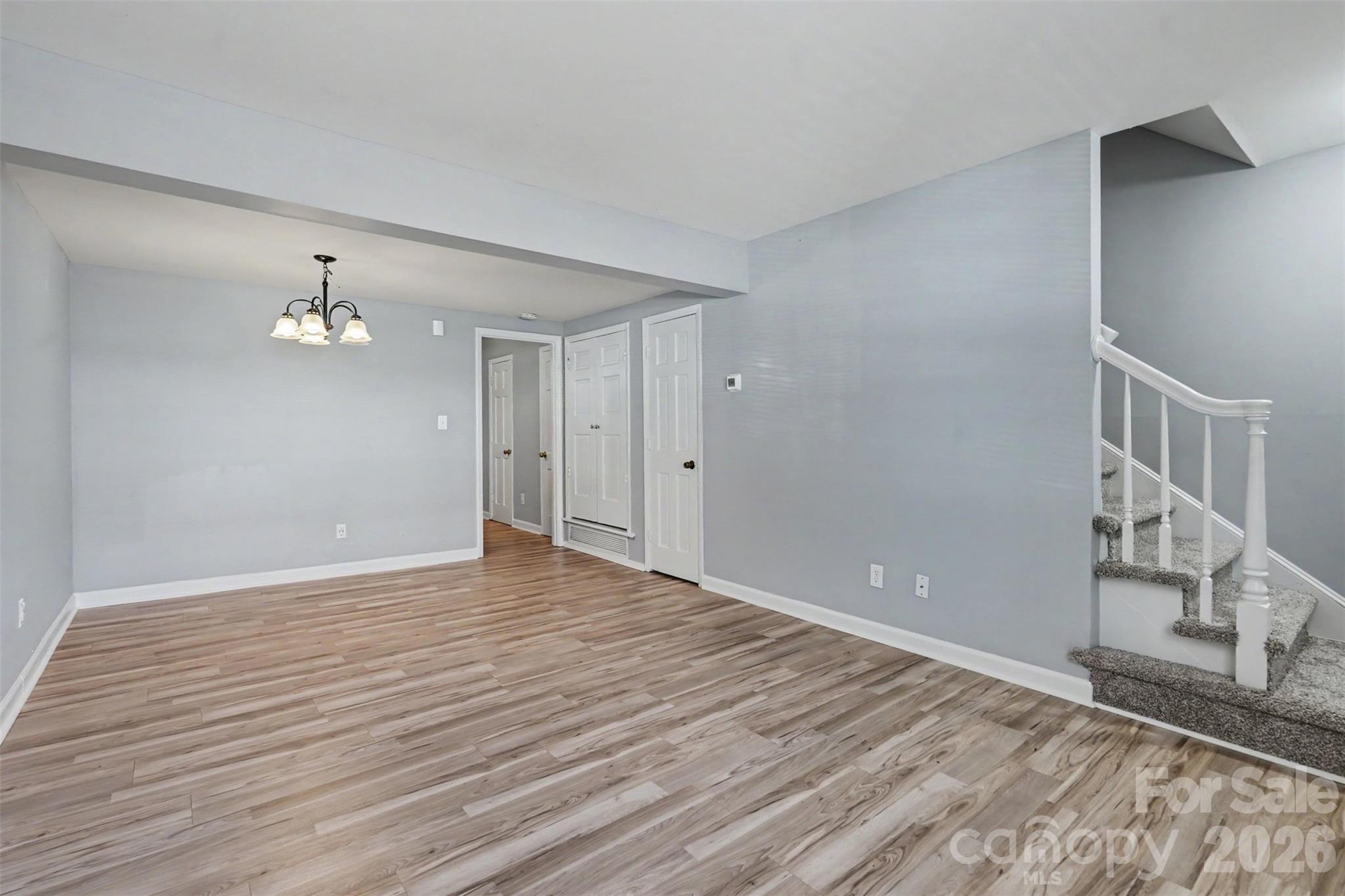 Open concept - Living room flows into the dining area - 6440 Old Pineville Road, Charlotte