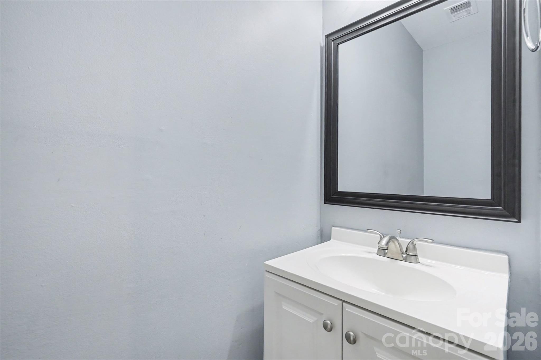 Renovated half bath on main floor - 6440 Old Pineville Road, Charlotte